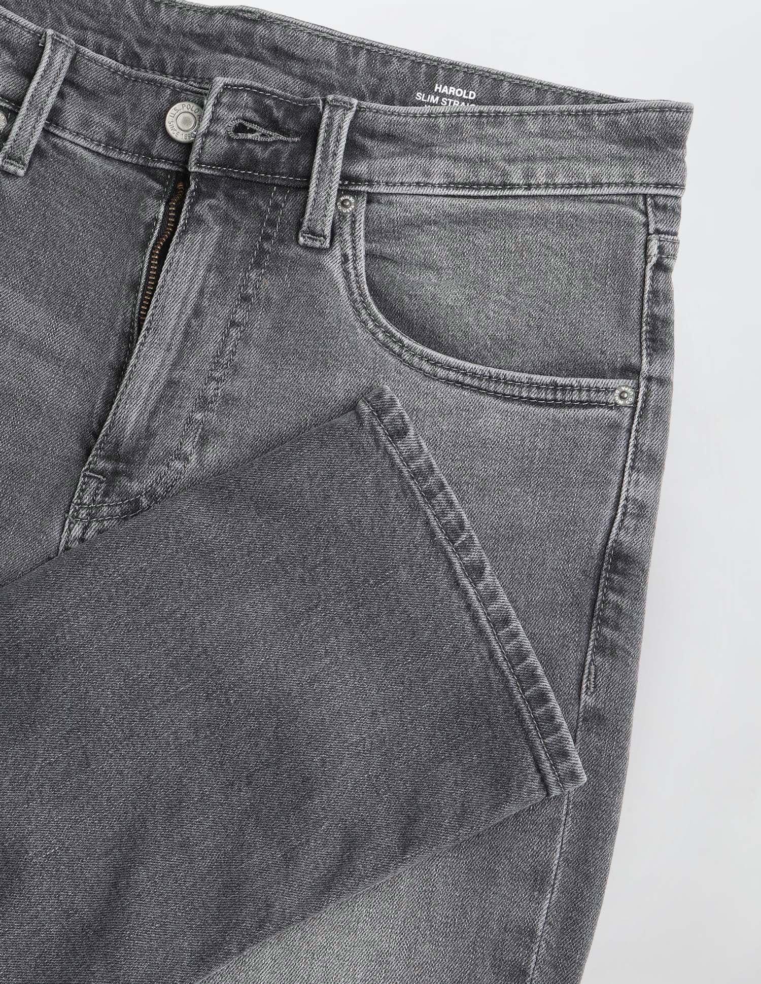 Harold Slim Straight Fit Grey Jeans Grey - U.S. Polo Assn. India | Large