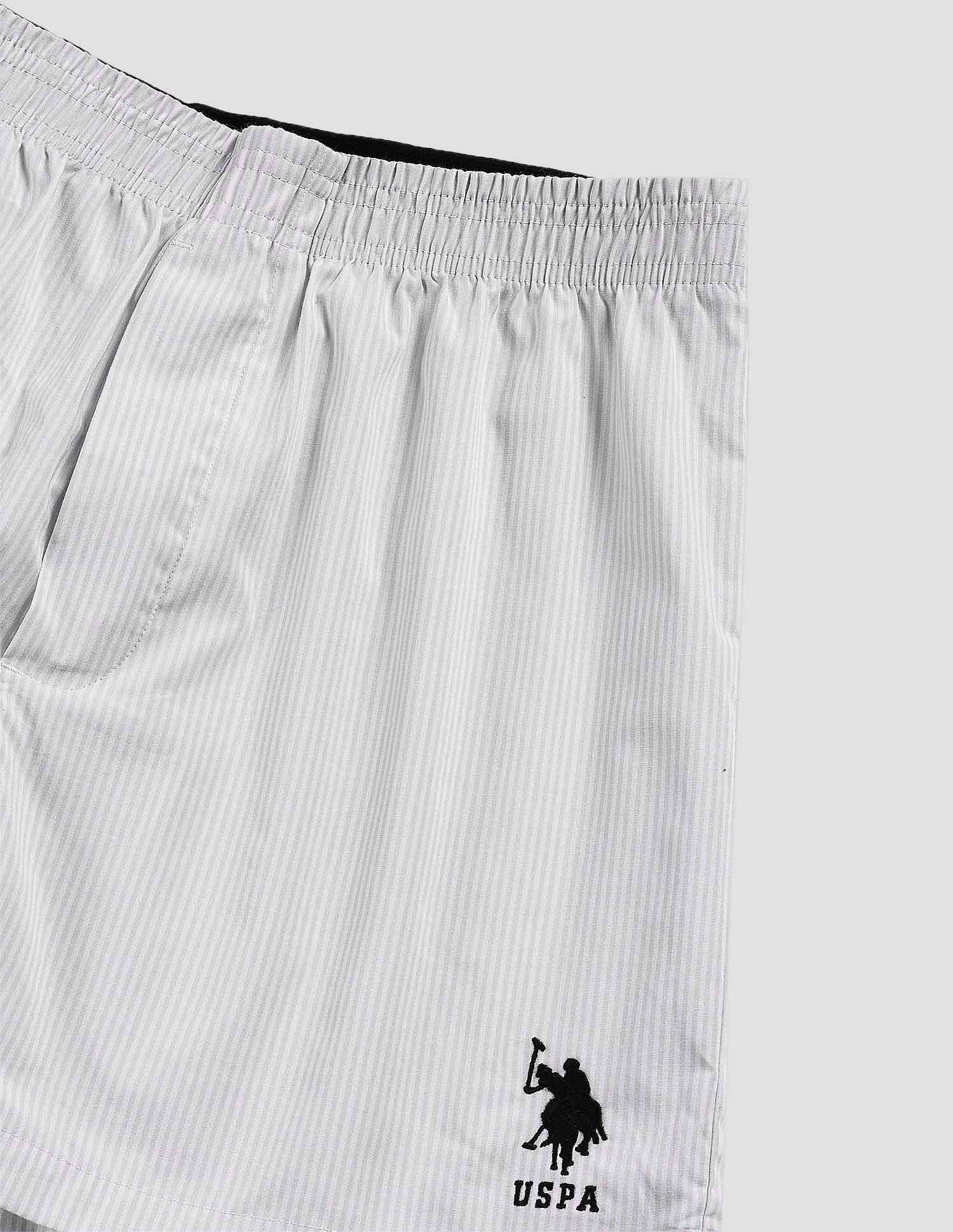 Pure Cotton EX004  Boxer Shorts - Pack of 1 Grey and White - U.S. POLO ASSN. | Large