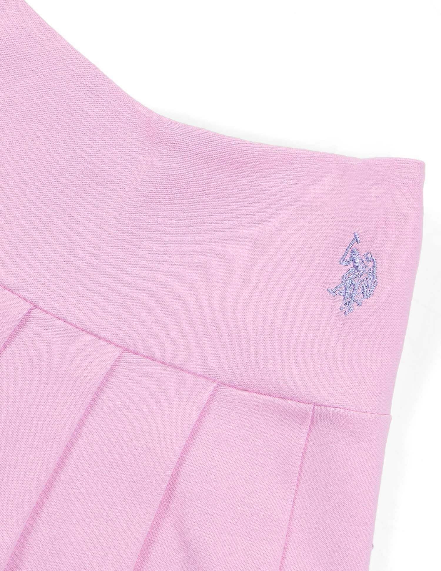 Girls Striped Varsity Skorts Light Pink - U.S. POLO ASSN. | Large
