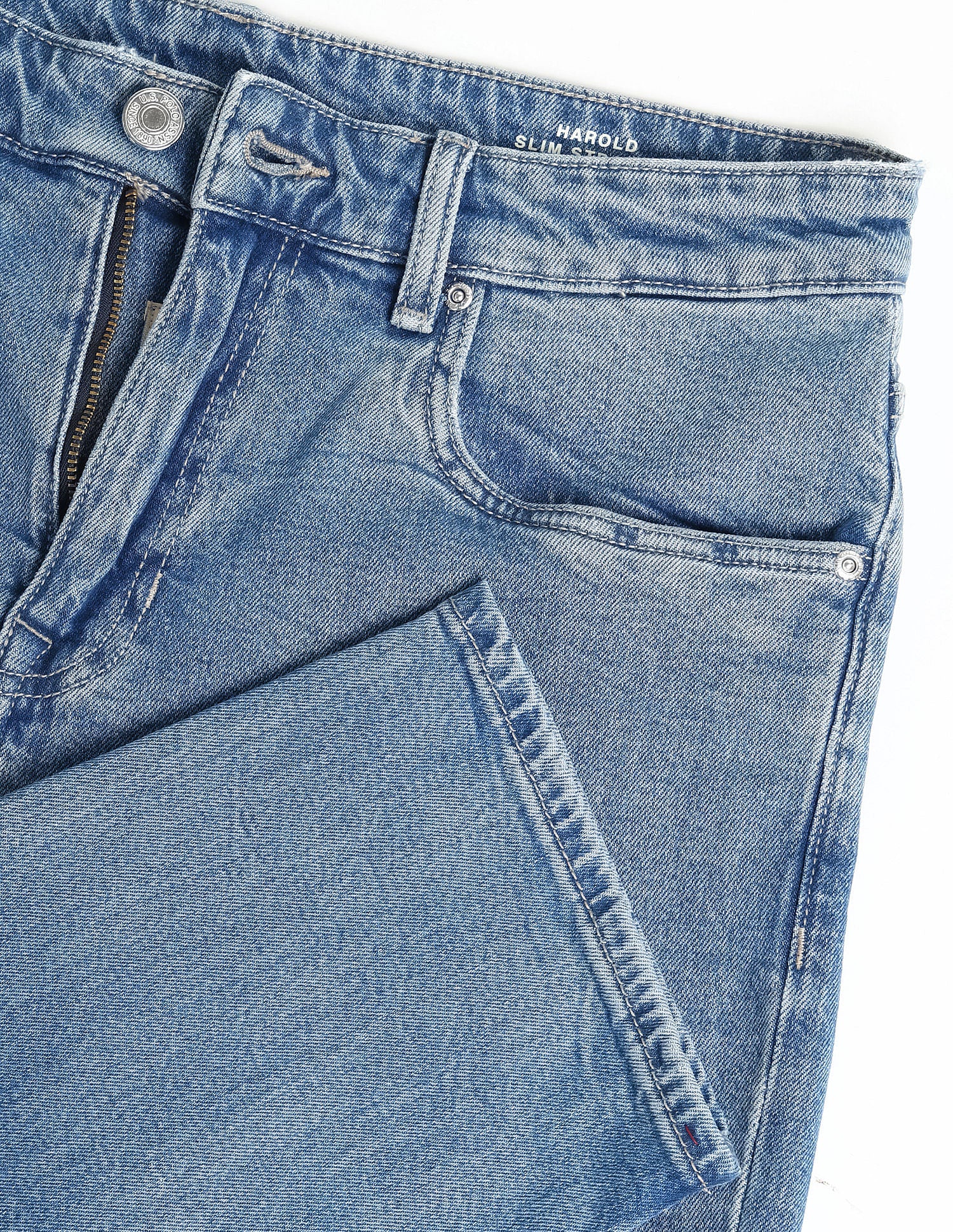 Harold Slim-Straight Fit Blue Jeans Blue - U.S. Polo Assn. India | Large