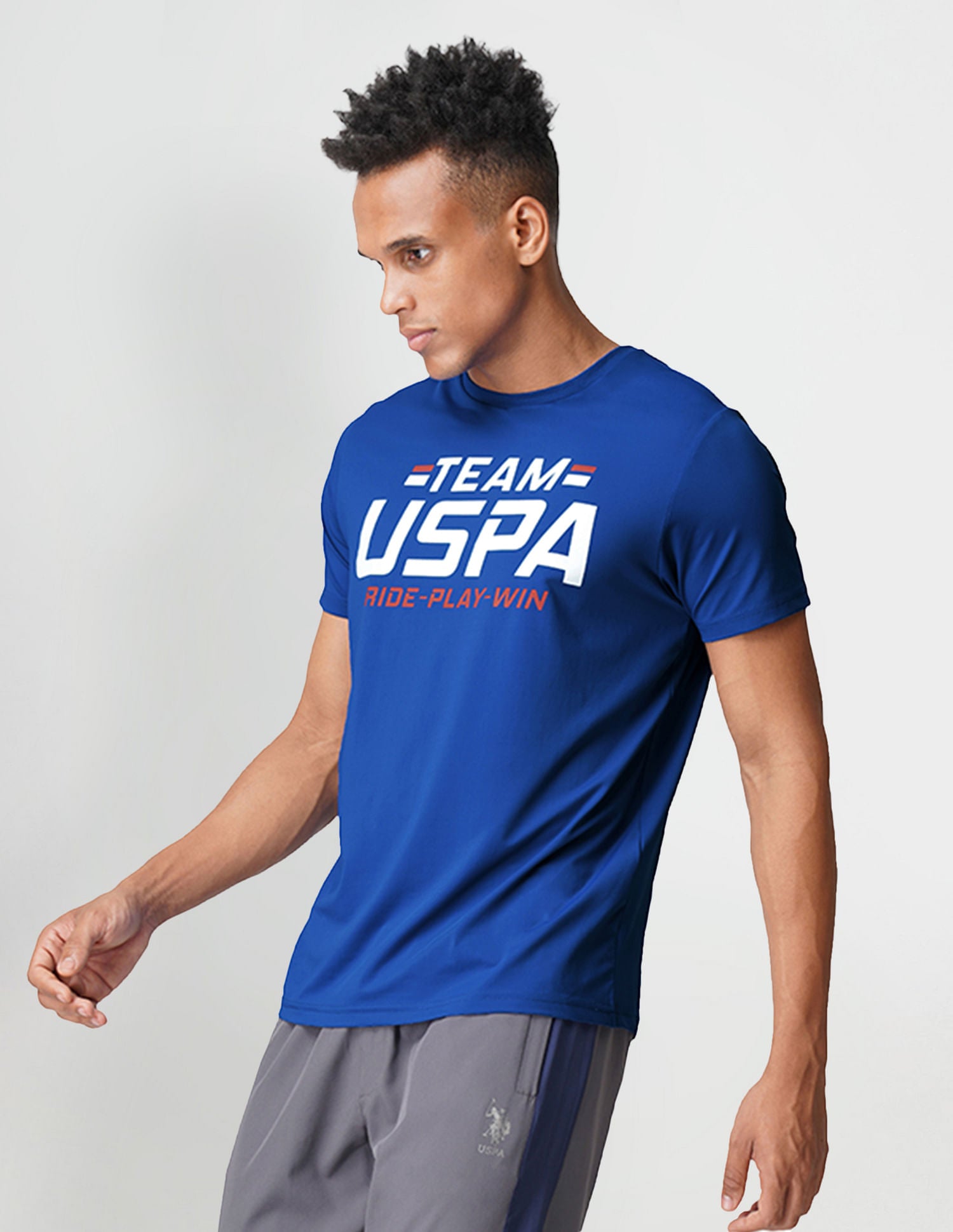 Brand Print Crew Neck I713 Lounge T-Shirt - Pack Of 1 Blue - U.S. POLO ASSN. | Large