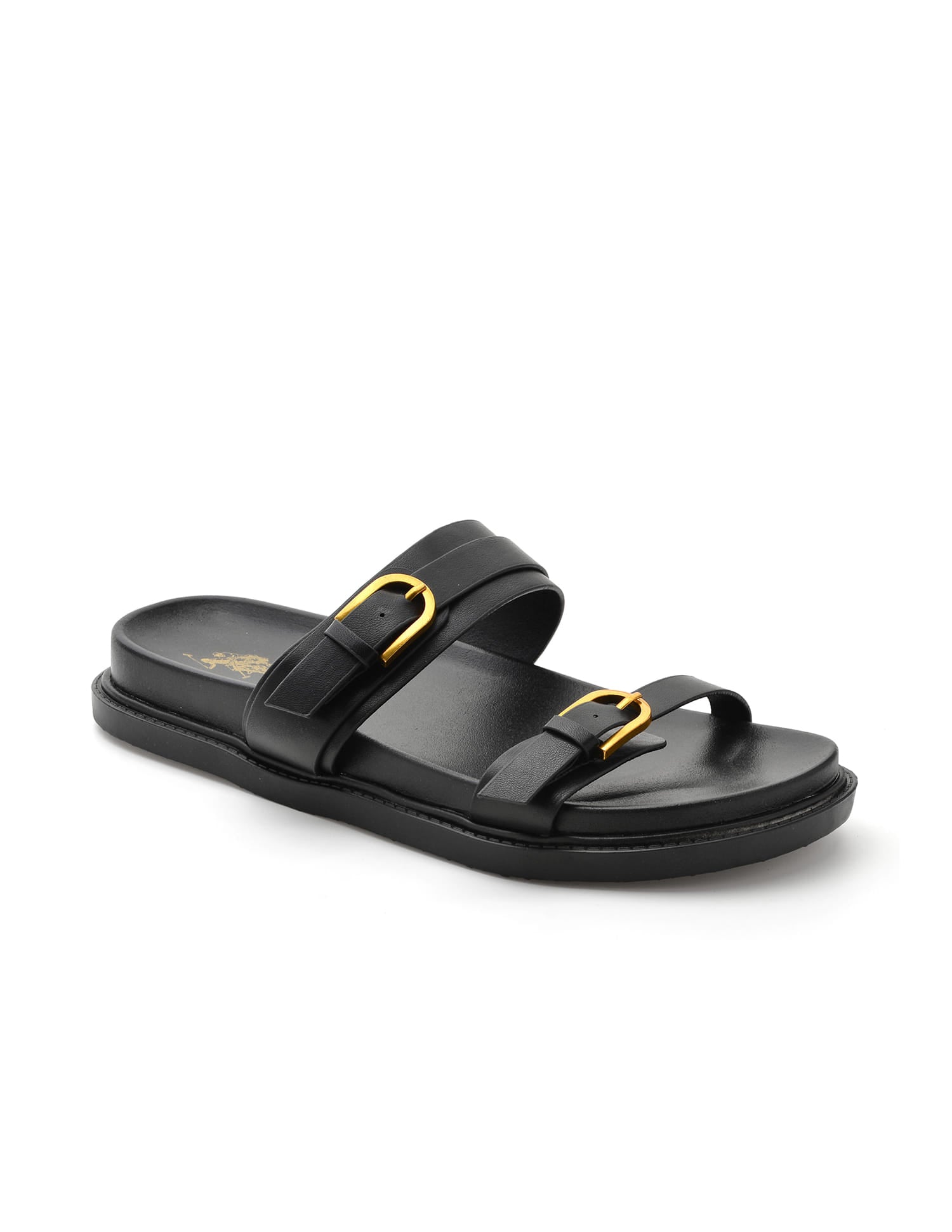 Textured Vincenza Slippers Black - U.S. Polo Assn. India | Large