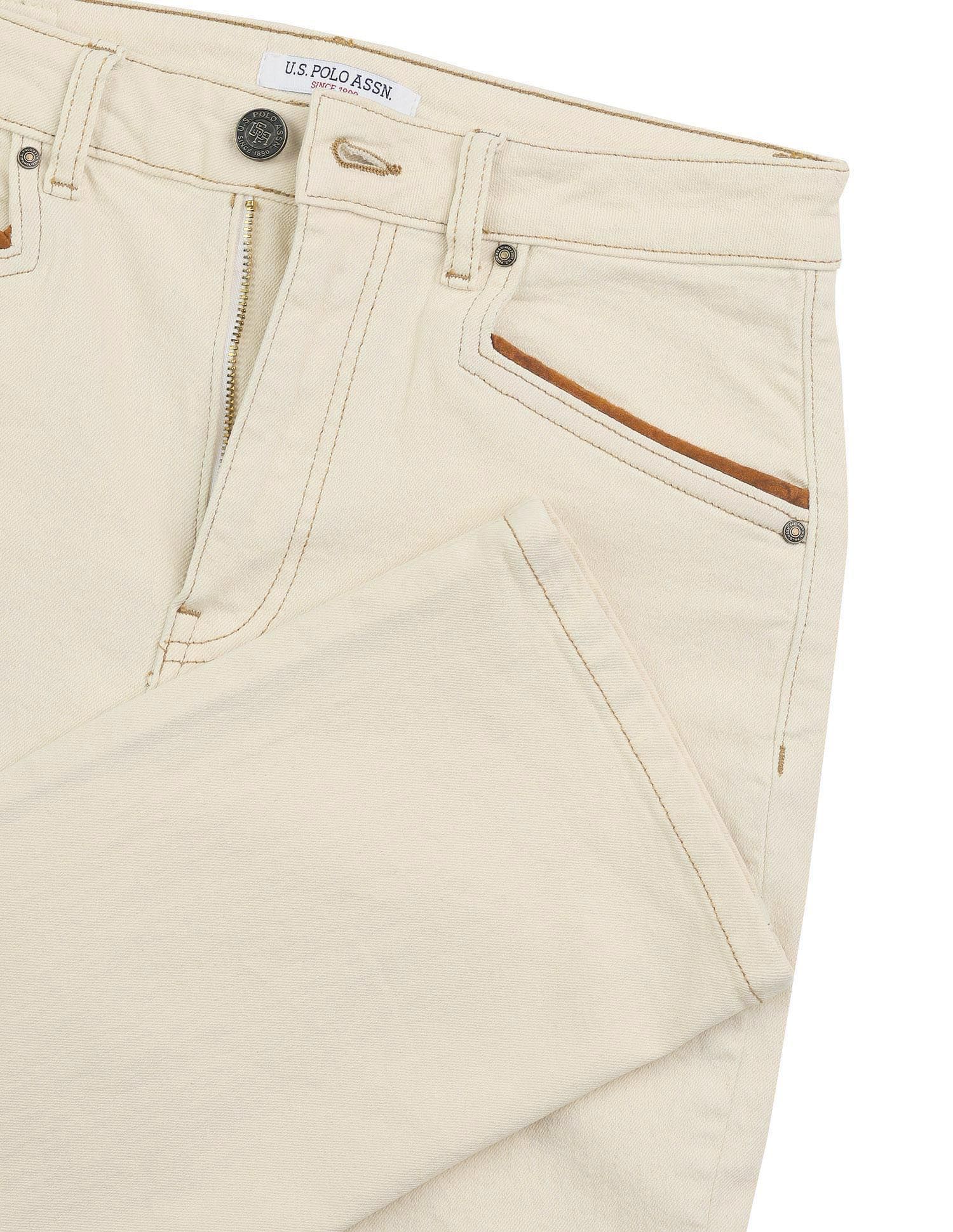 High Rise Straight Fit Jeans Ecru - U.S. POLO ASSN. | Large