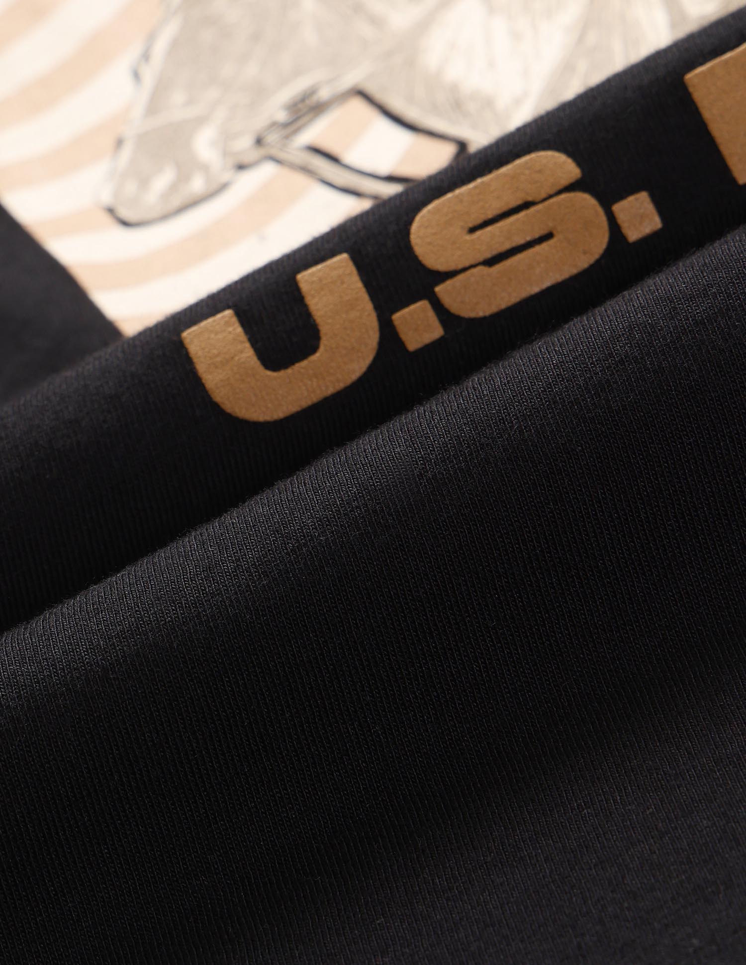 Pure Cotton Brand Printed T-Shirt Black - U.S. POLO ASSN. | Large