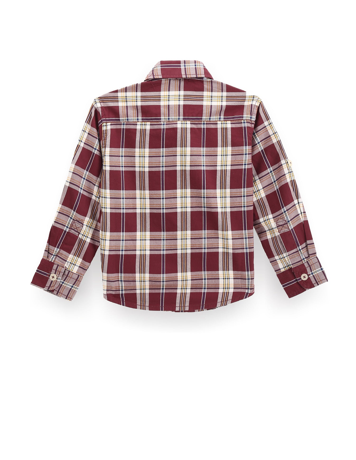 Boys Tartan Check Cotton Shirt Maroon - U.S. POLO ASSN. | Large