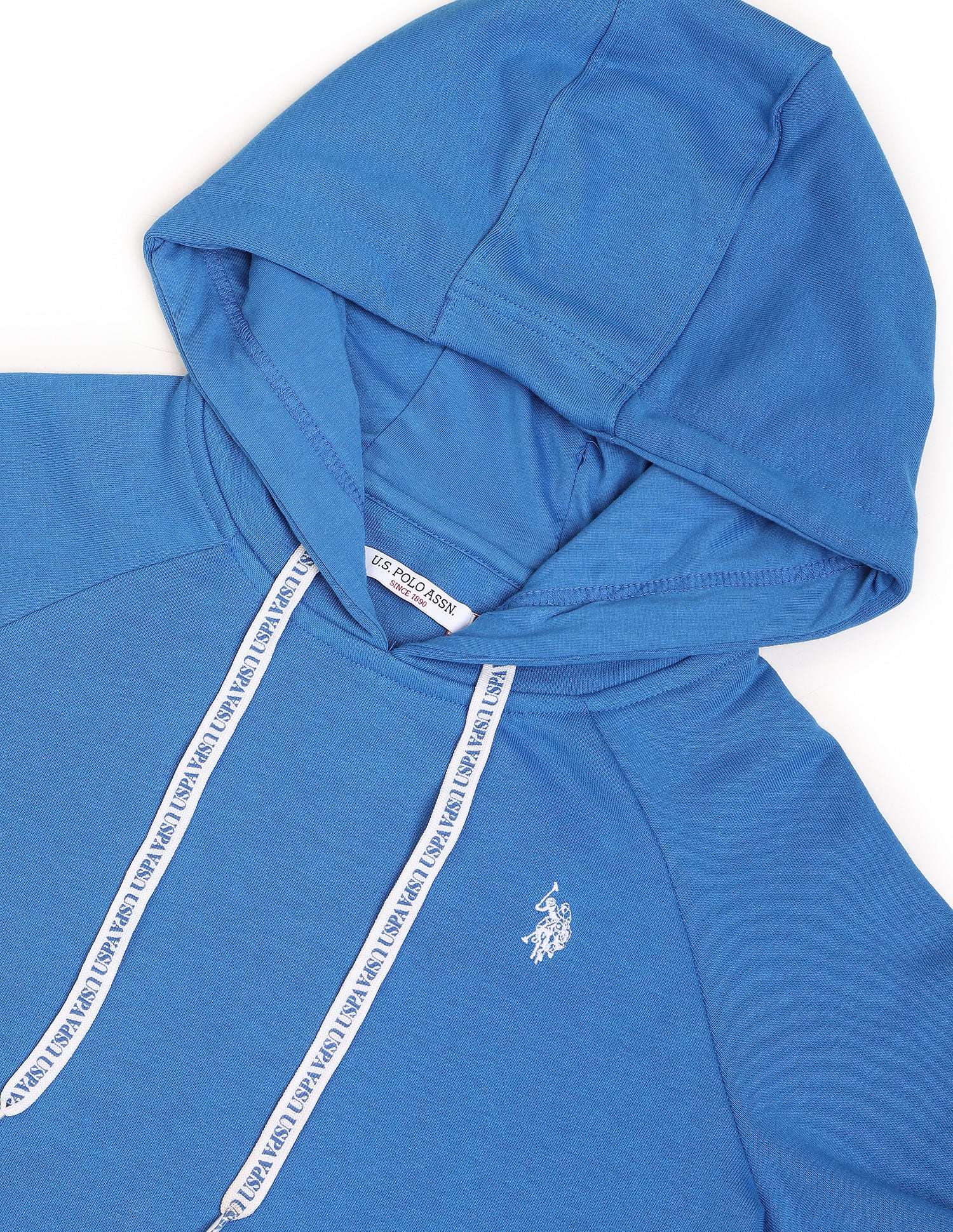 Solid Hooded Sweatshirt Blue - U.S. POLO ASSN. | Large