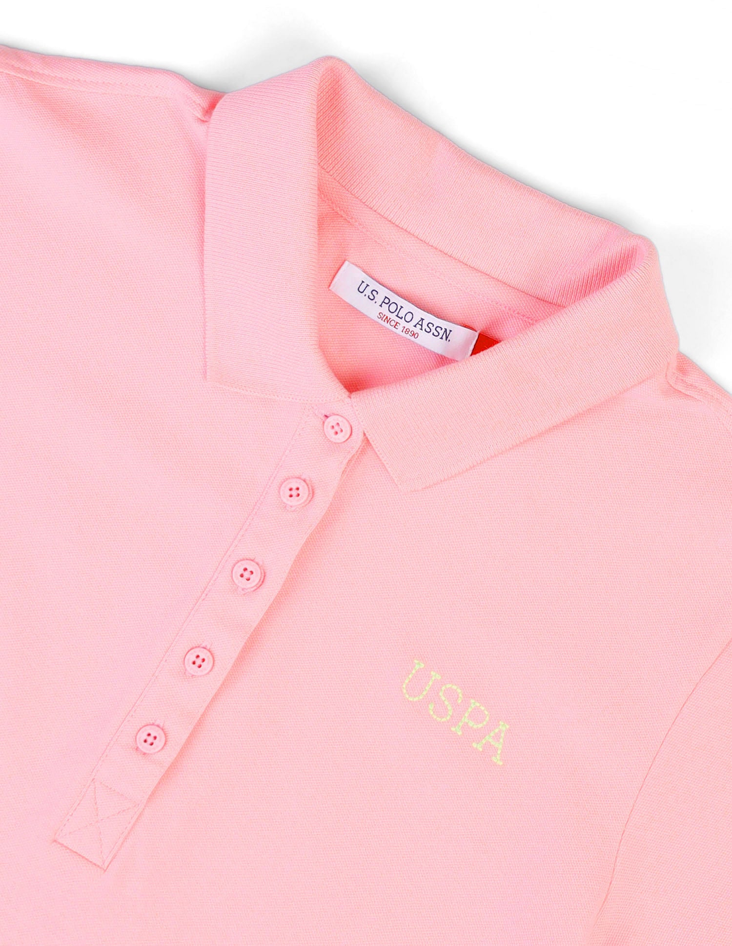 Rice Stitch Logo Polo Shirt Light Pink - U.S. POLO ASSN. | Large