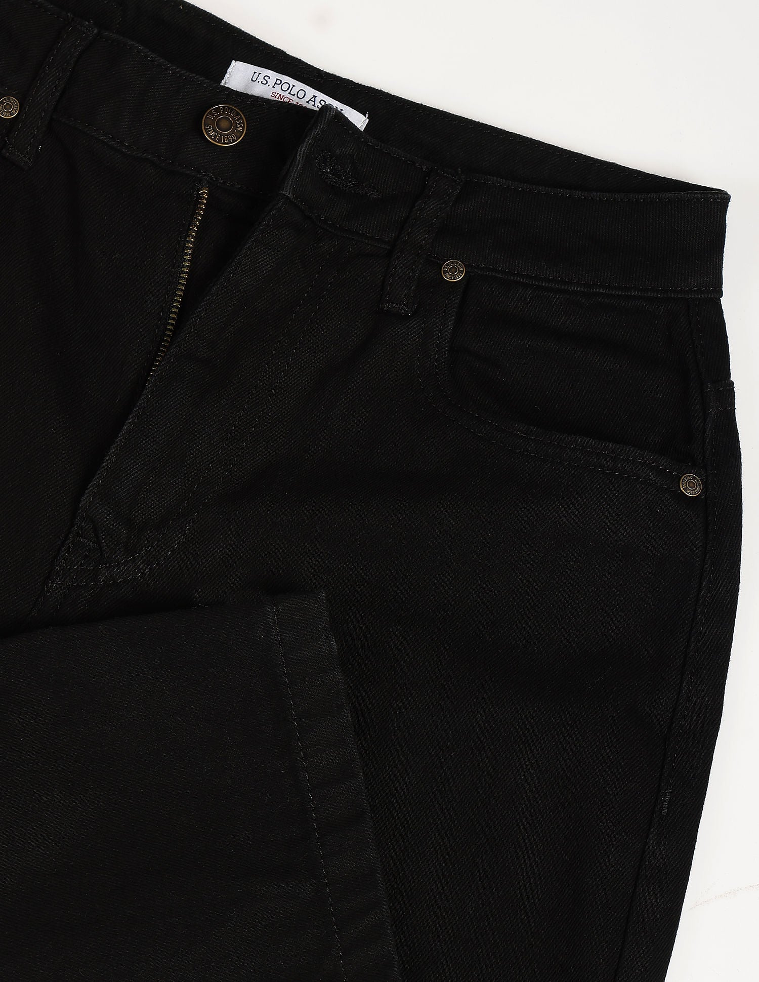 Wide Leg High Rise Jeans Black - U.S. POLO ASSN. | Large