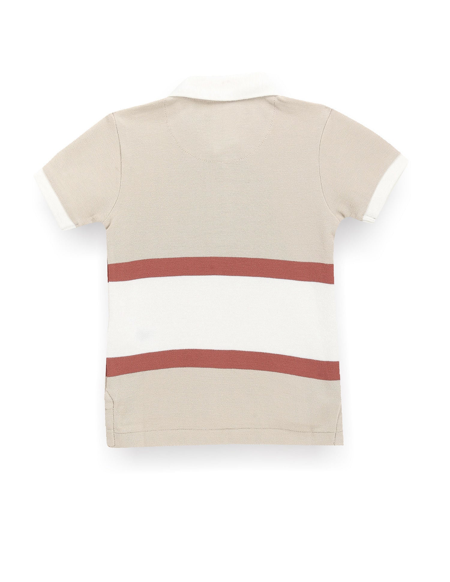 Boys Colour Block Polo Shirt Ecru and Off White - U.S. Polo Assn. India | Large