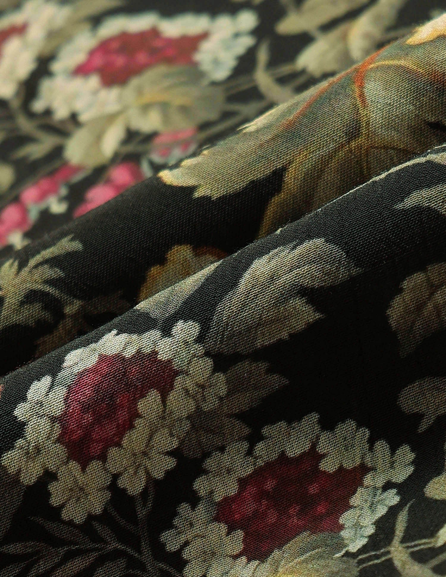 Smocked Floral Printed A-Line Midi Dress Black - U.S. POLO ASSN. | Large