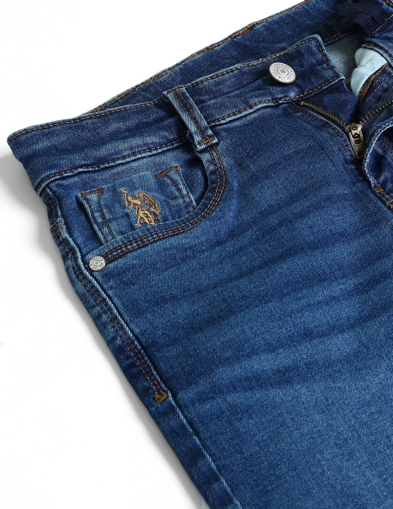 Relaxed Fit Stone washed Jeans Medium Blue - U.S. POLO ASSN. | Large