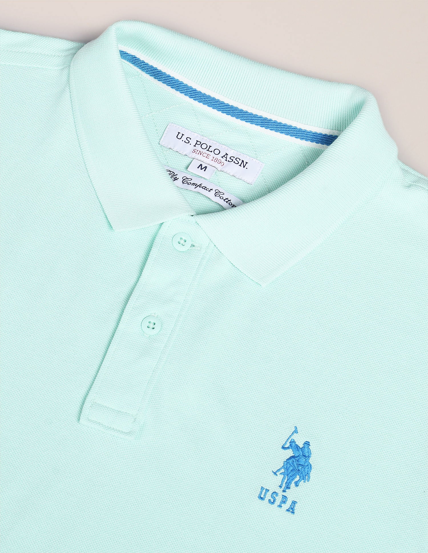 Solid Pique Polo Shirt Aqua - U.S. POLO ASSN. | Large