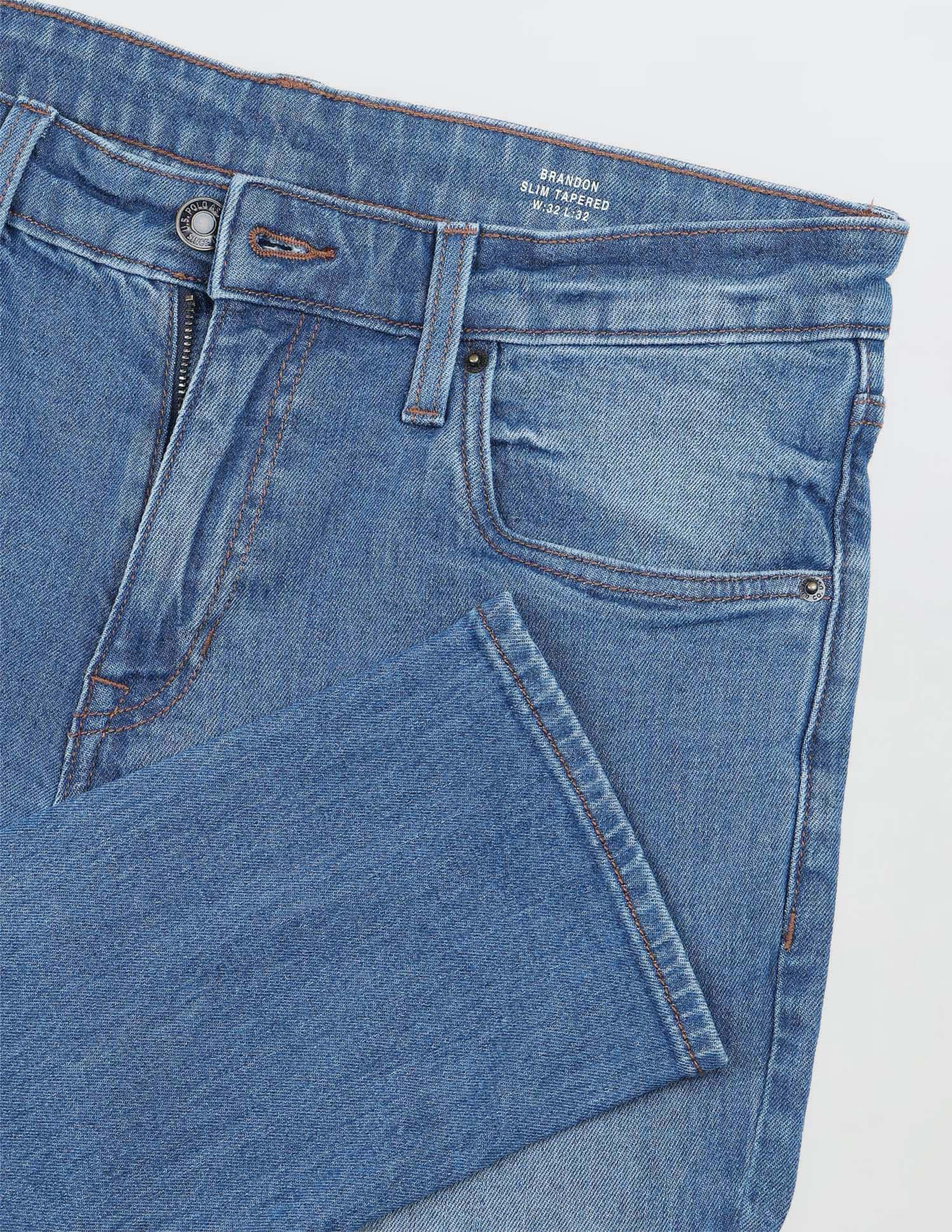 Solid Slim Fit Jeans Blue - U.S. Polo Assn. India | Large