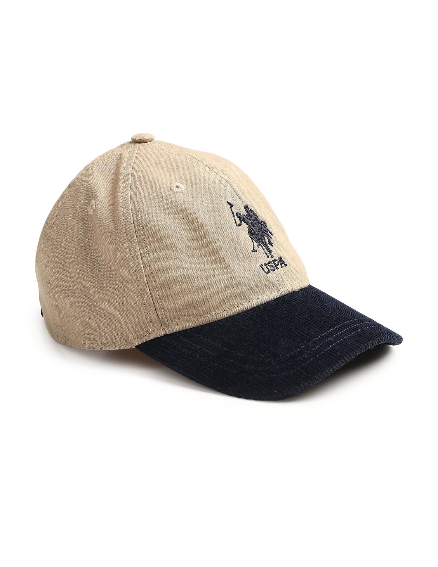 Boys Colour Blocked Corduroy Cap Beige - U.S. POLO ASSN. | Large