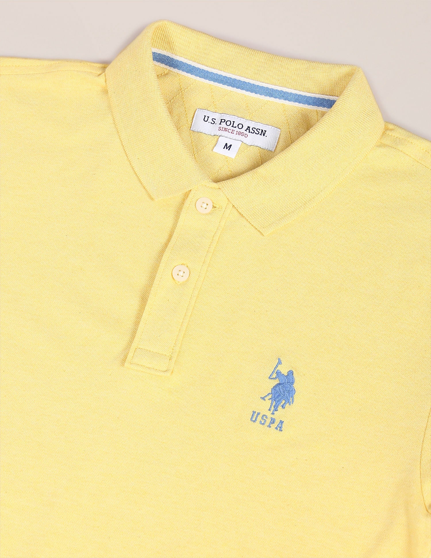 Cotton Bamboo Stretch Polo Shirt Yellow - U.S. Polo Assn. India | Large