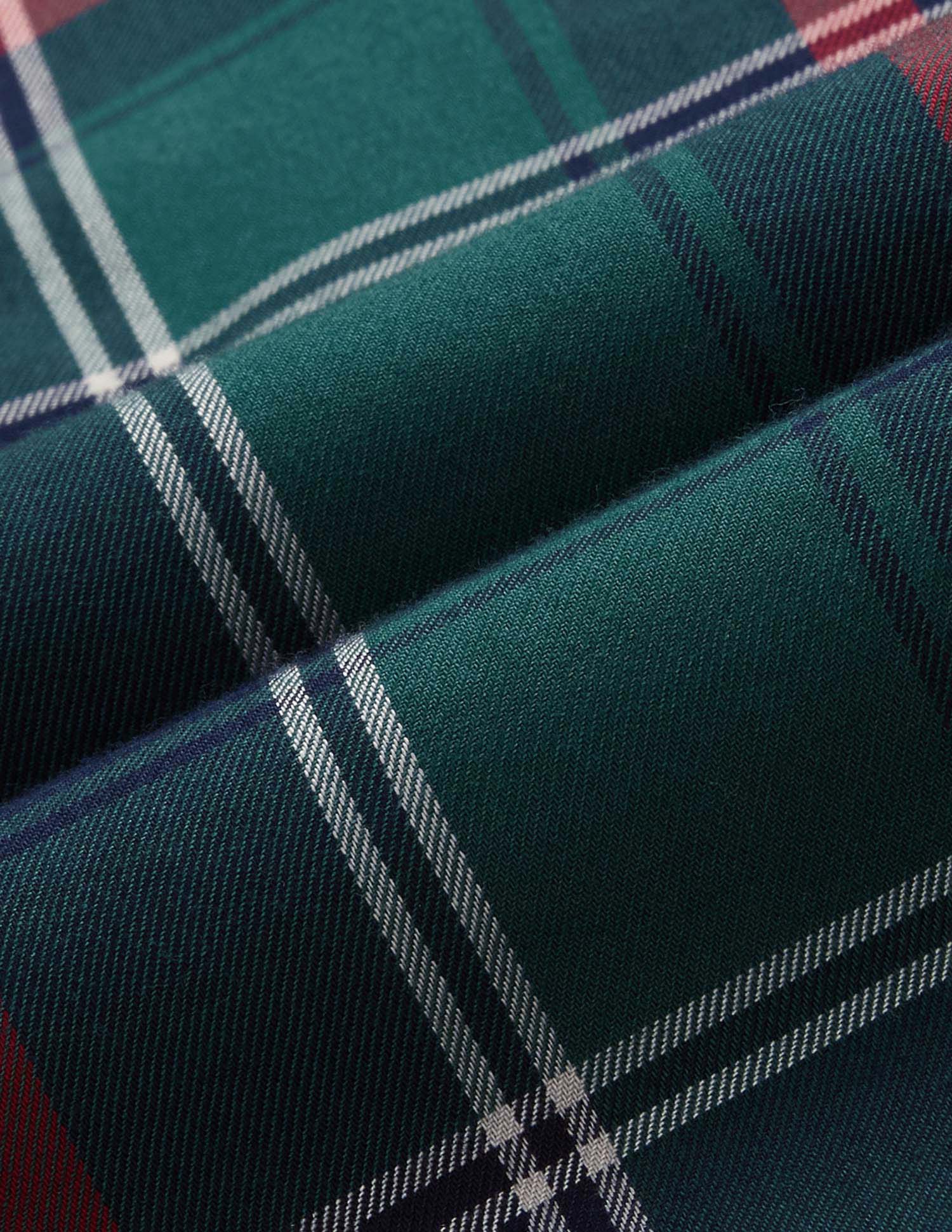 Boys Plaid Checked Twill Shirt Green - U.S. POLO ASSN. | Large