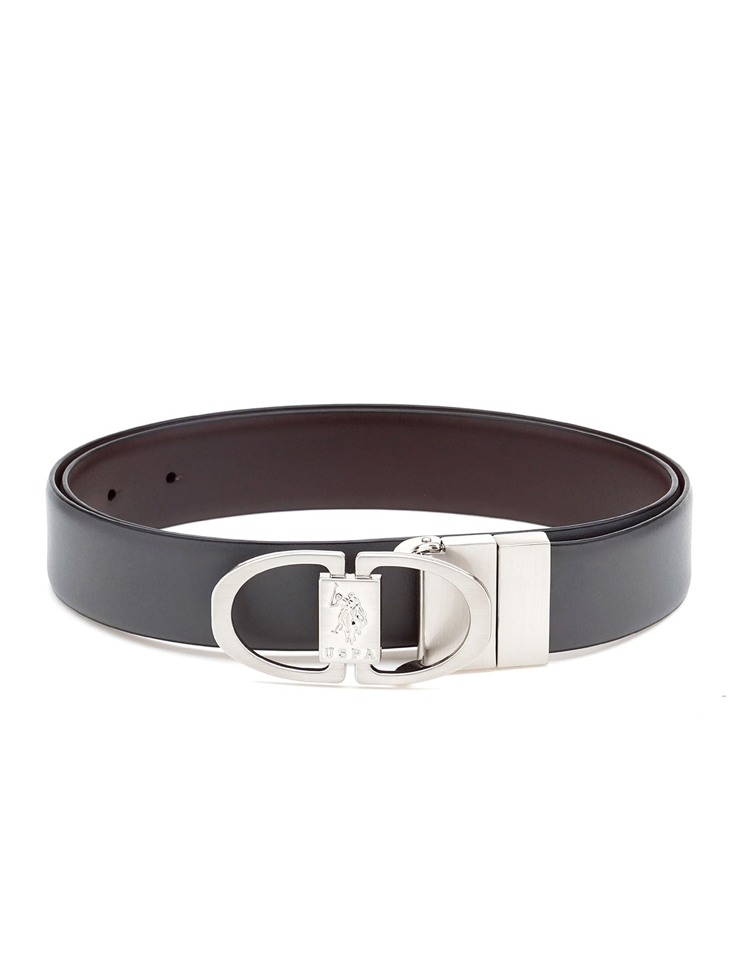 Men Como Leather Belt Brown and Black - U.S. POLO ASSN. | Large