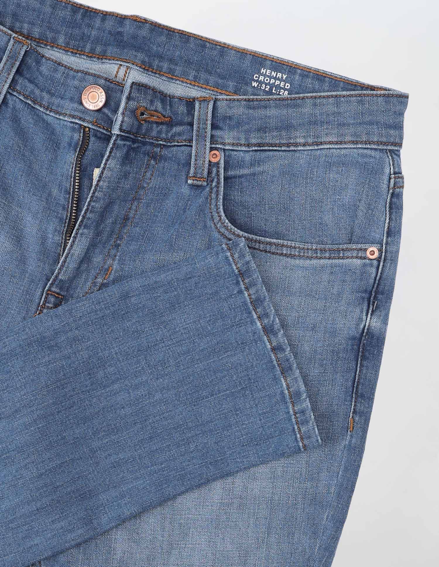 Henry Tapered Fit Whiskered Jeans Med Blue - U.S. POLO ASSN. | Large