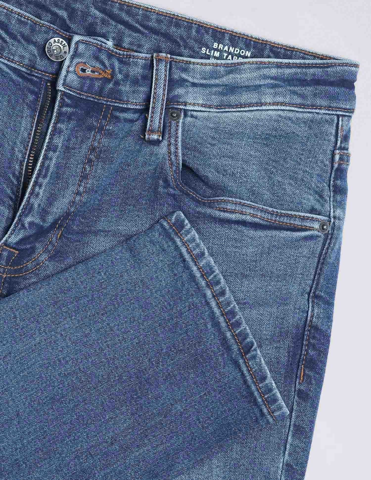 Brandon Slim Tapered Fit Blue Jeans Blue - U.S. Polo Assn. India | Large