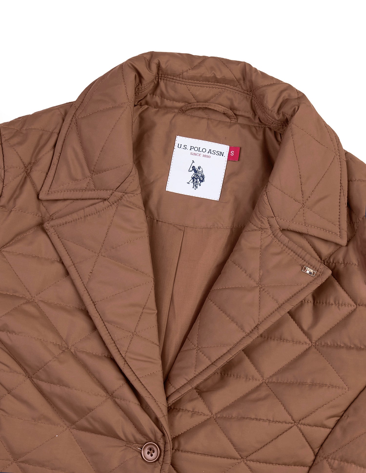 Solid Quilted Longline Jacket Brown - U.S. Polo Assn. India | Large