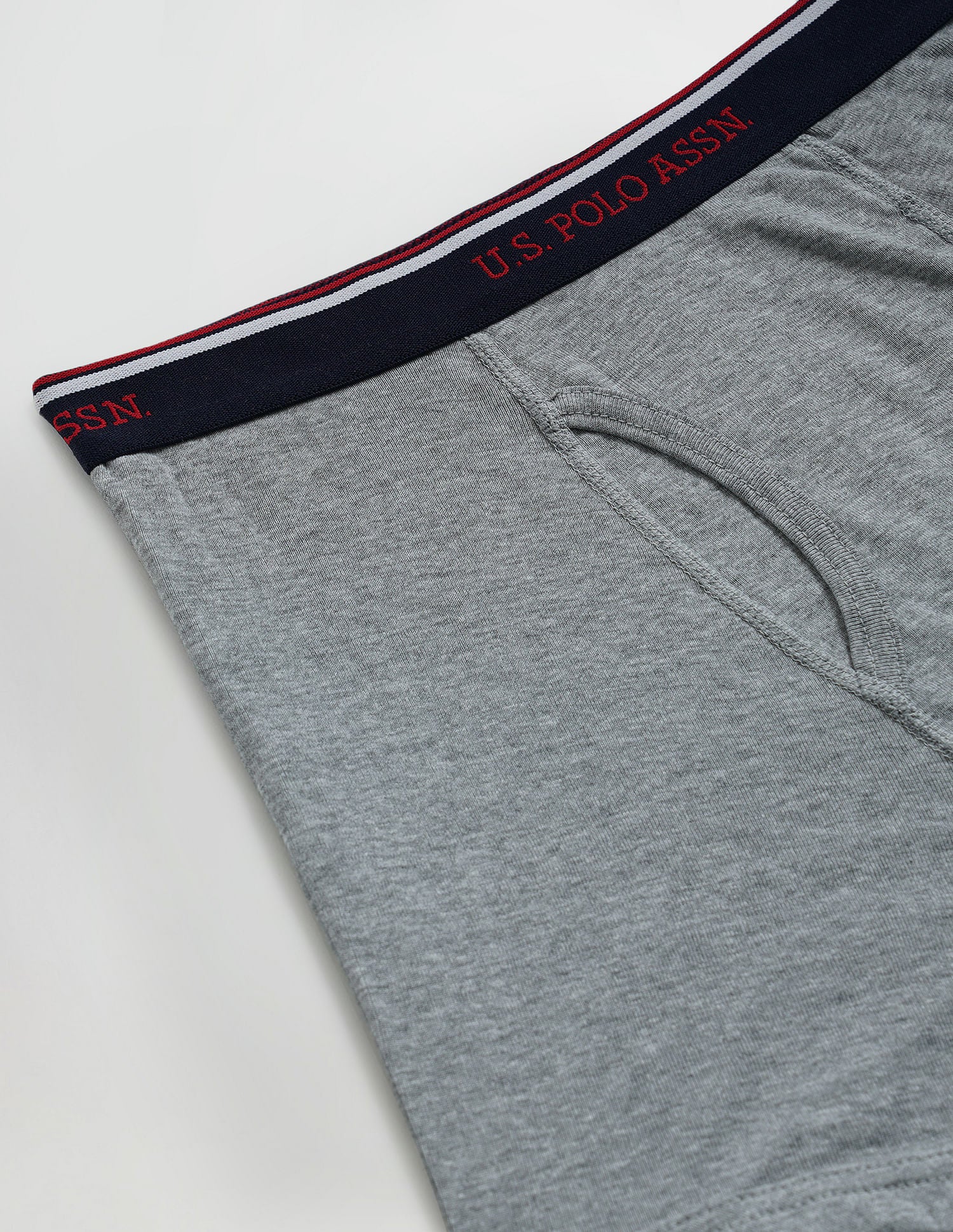 Ribbed Cotton Mid Rise I667 Trunks - Pack Of 1 Light Grey - U.S. POLO ASSN. | Large