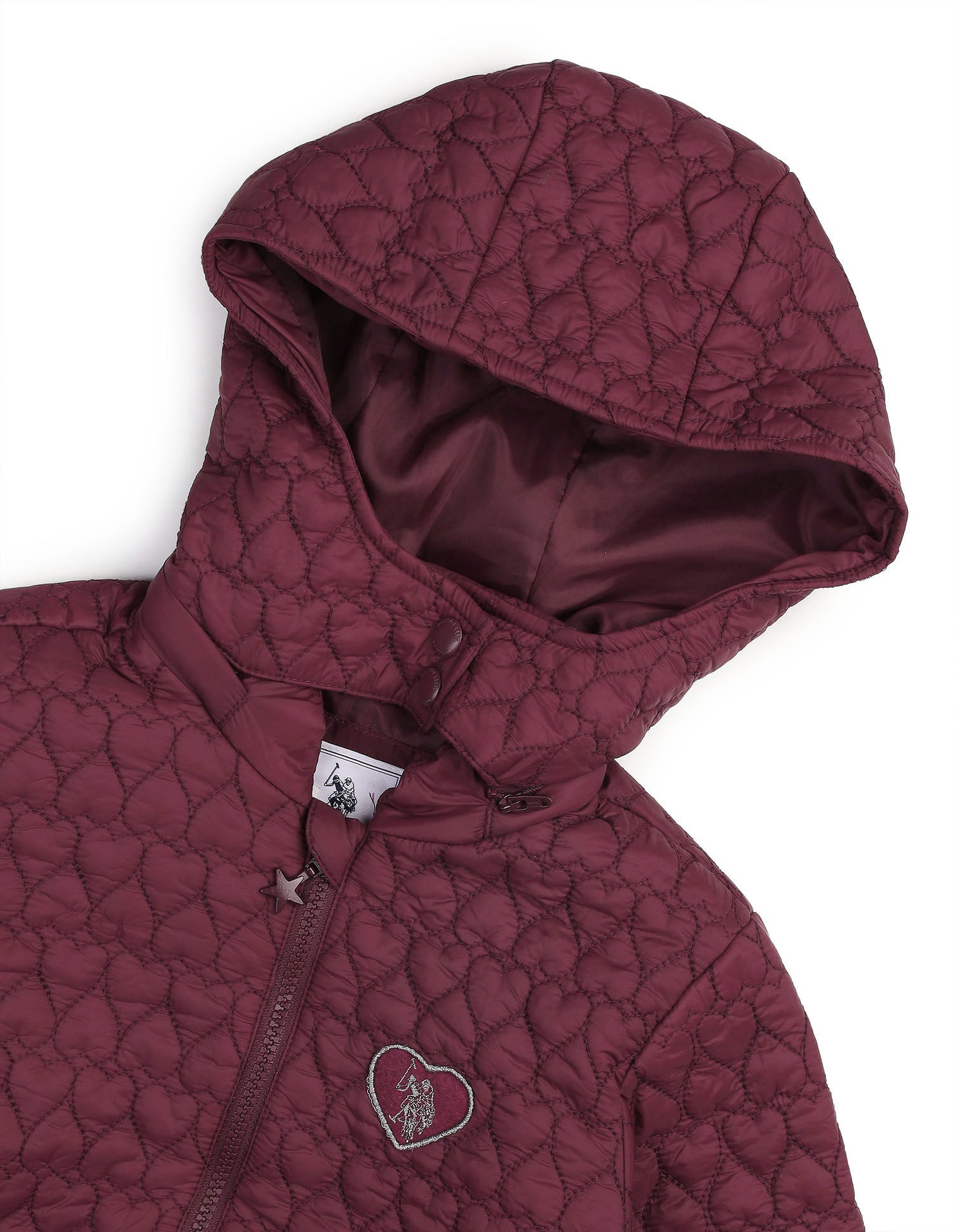 Heart Quilted Regular Fit Jacket Cherry - U.S. POLO ASSN. | Large