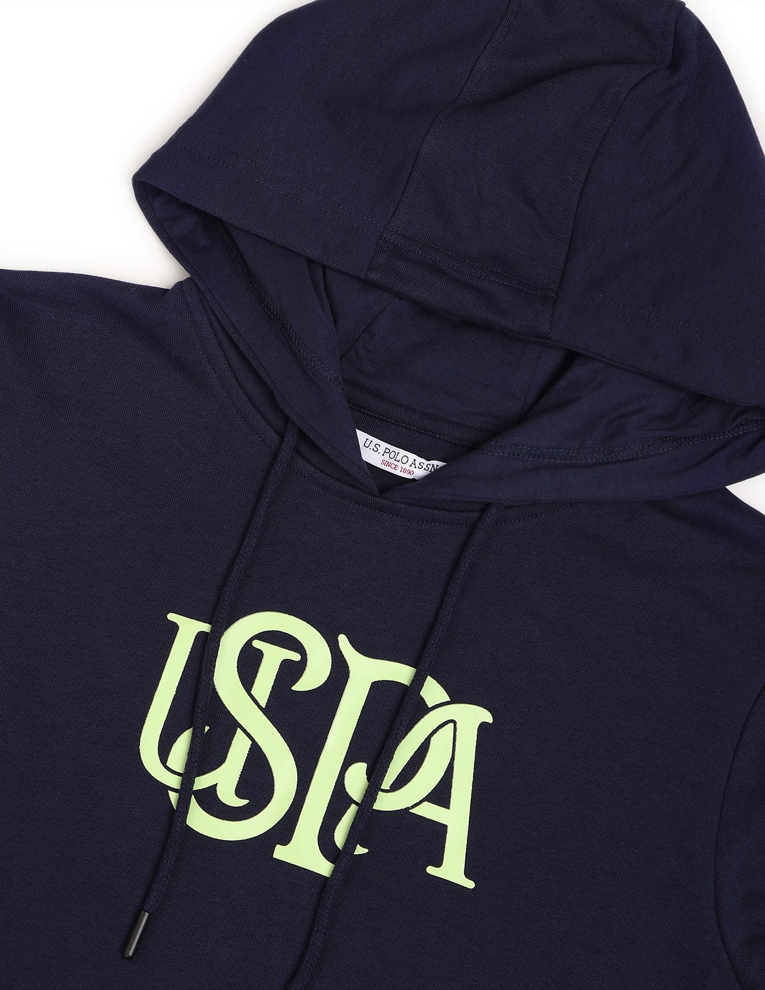Hooded Typography Print Sweatshirt Navy - U.S. Polo Assn. India | Large
