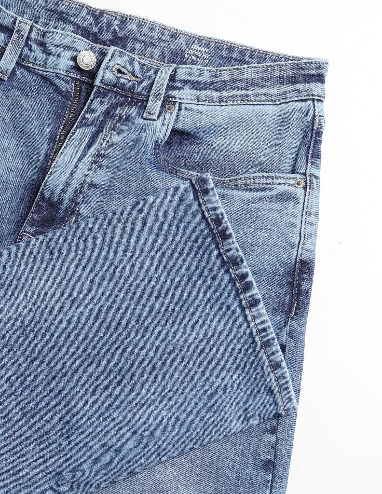 Logan Loose Straight Fit Blue Jeans Light Blue - U.S. Polo Assn. India | Large