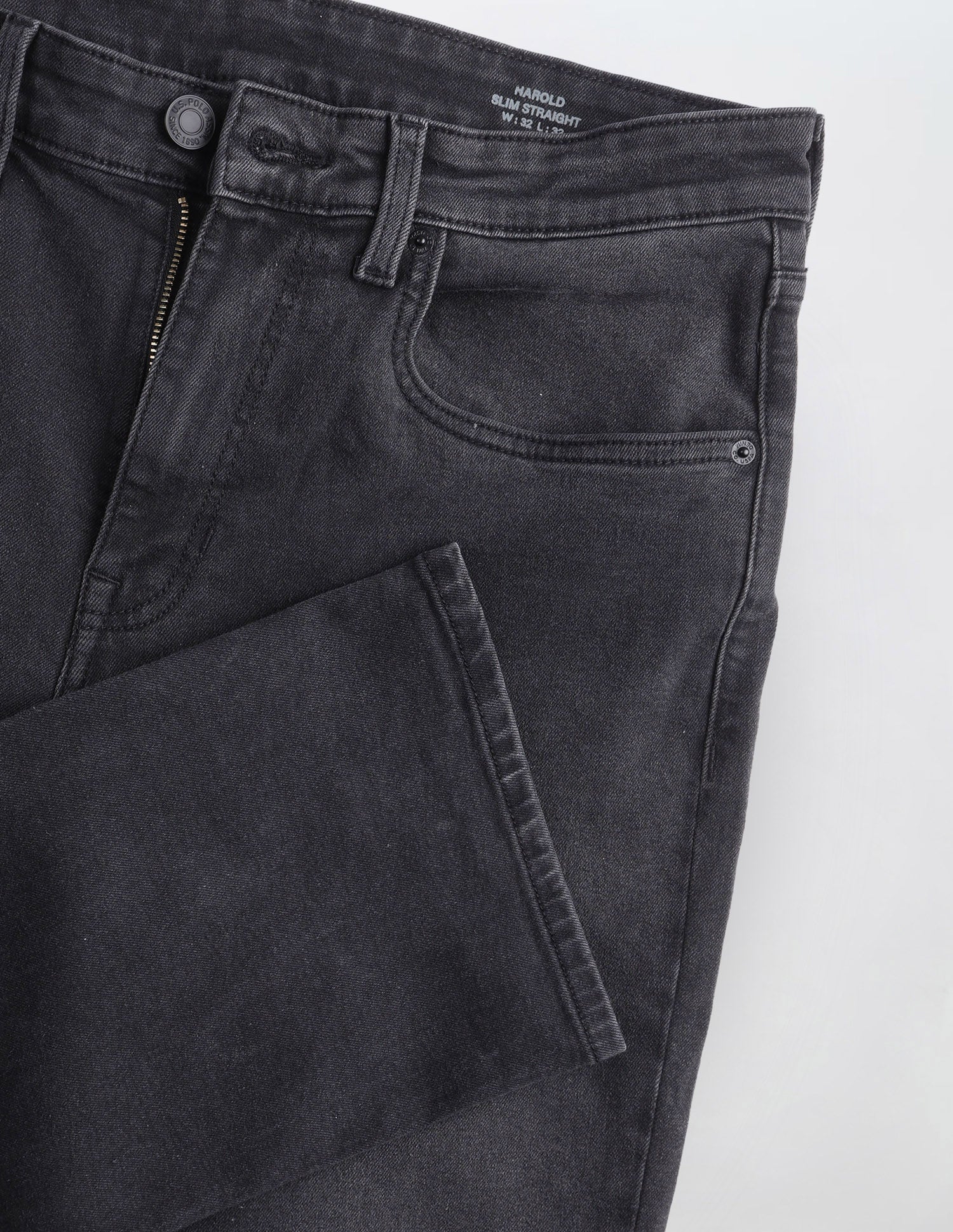 Harold Slim Straight Fit Black Jeans Black - U.S. Polo Assn. India | Large