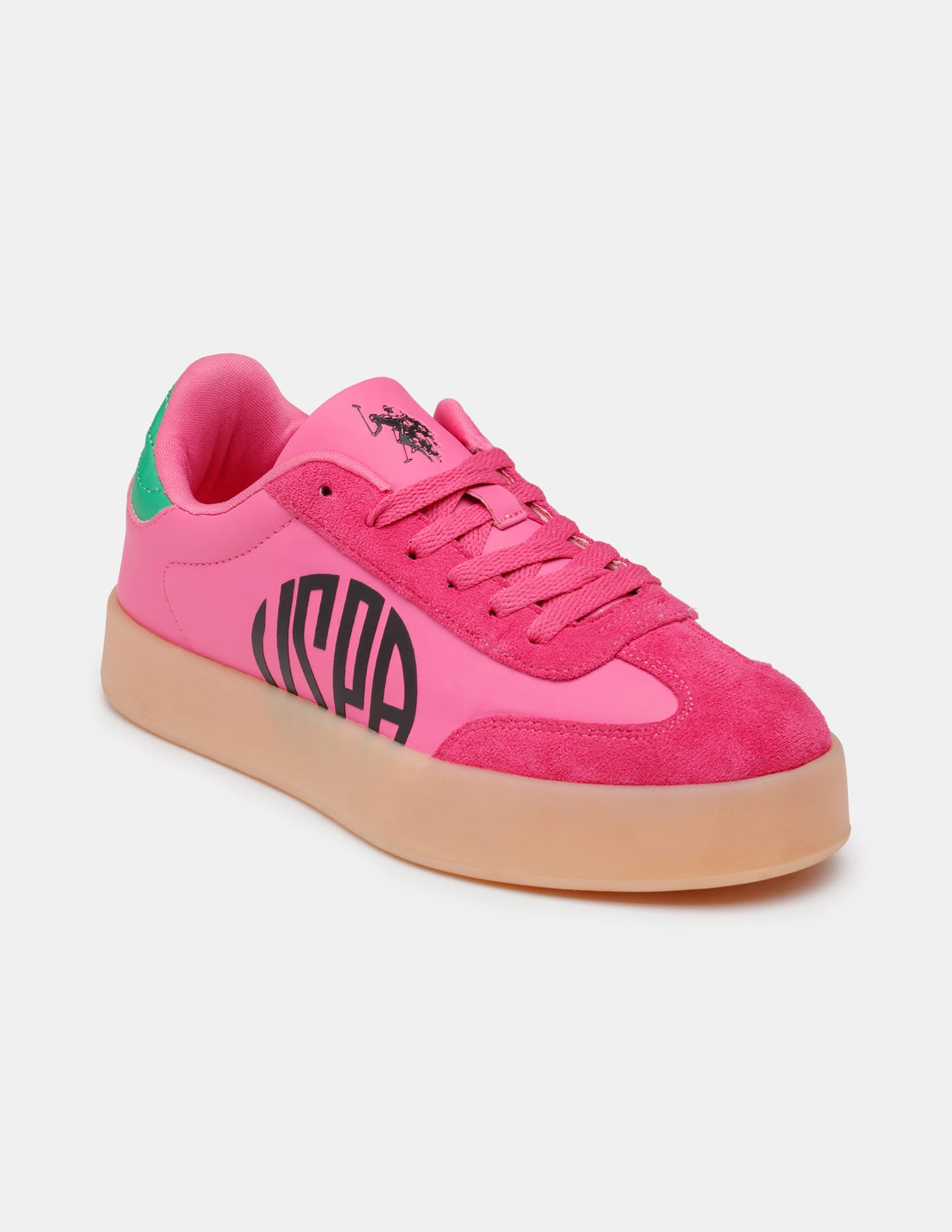 Women Sorrel Lace Ups Colourblocked Sneakers Dark Pink - U.S. Polo Assn. India | Large