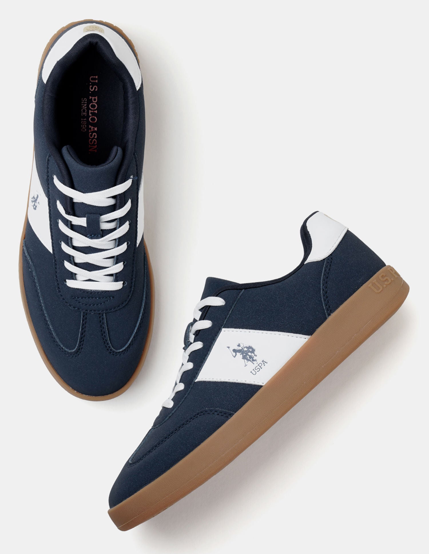 Men Colour Blocked Suede Skylar 2.0 Sneakers Navy - U.S. POLO ASSN. | Large