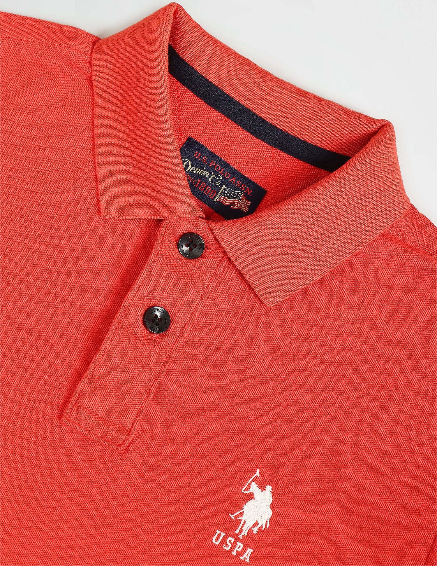 Solid Muscle Fit Polo Shirt Orange - U.S. Polo Assn. India | Large