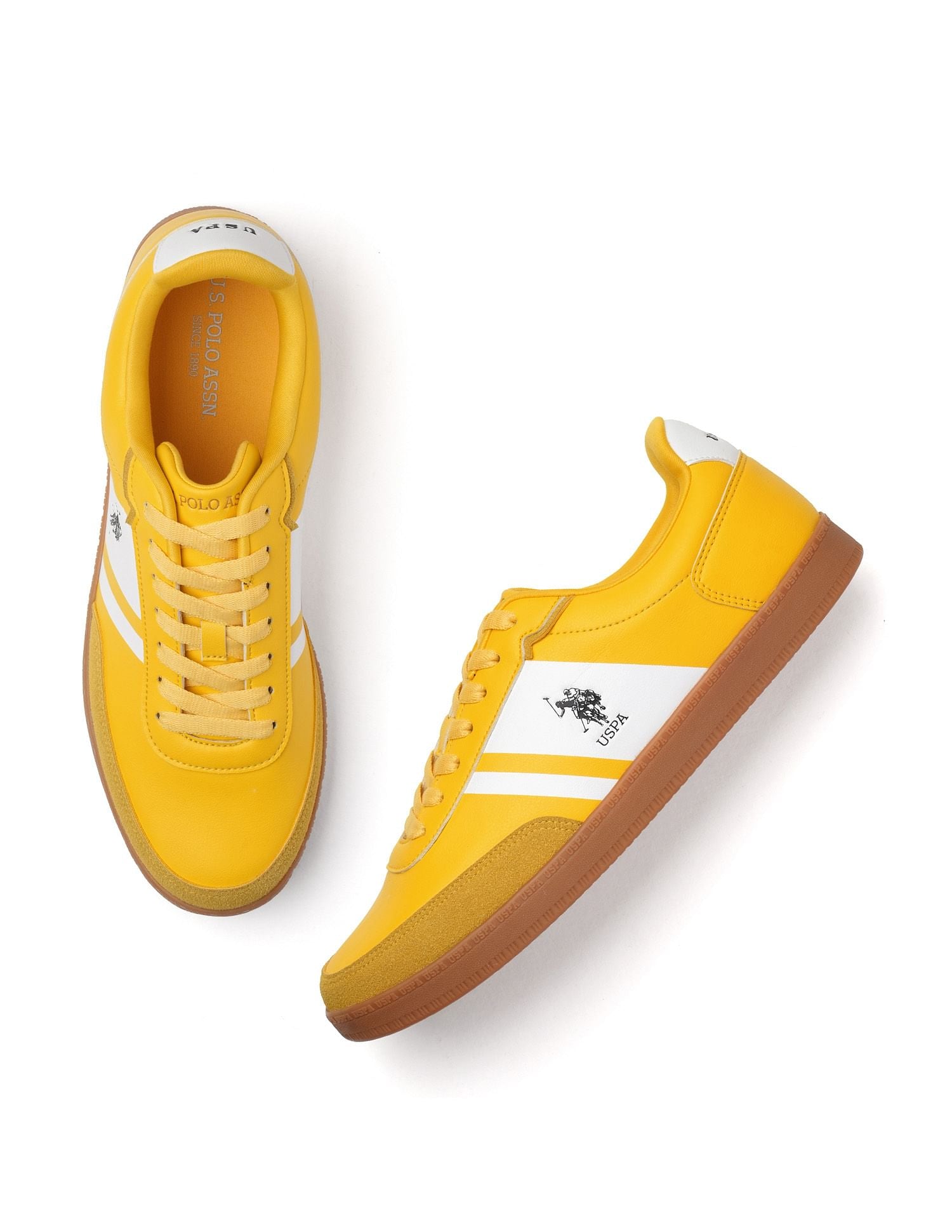 Men Hilton Colourblocked Sneakers Yellow - U.S. Polo Assn. India | Large
