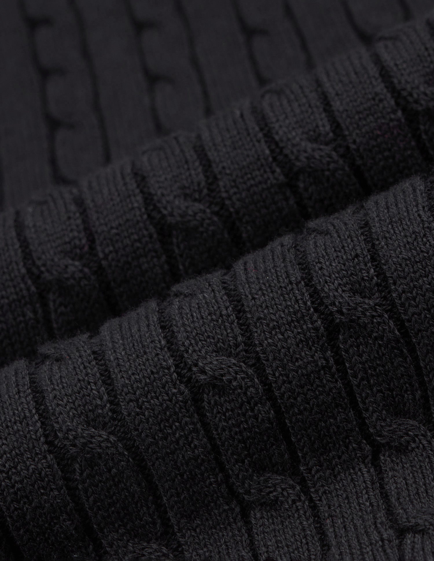 Cable Patterned Knit Regular Fit Sweater Black - U.S. Polo Assn. India | Large