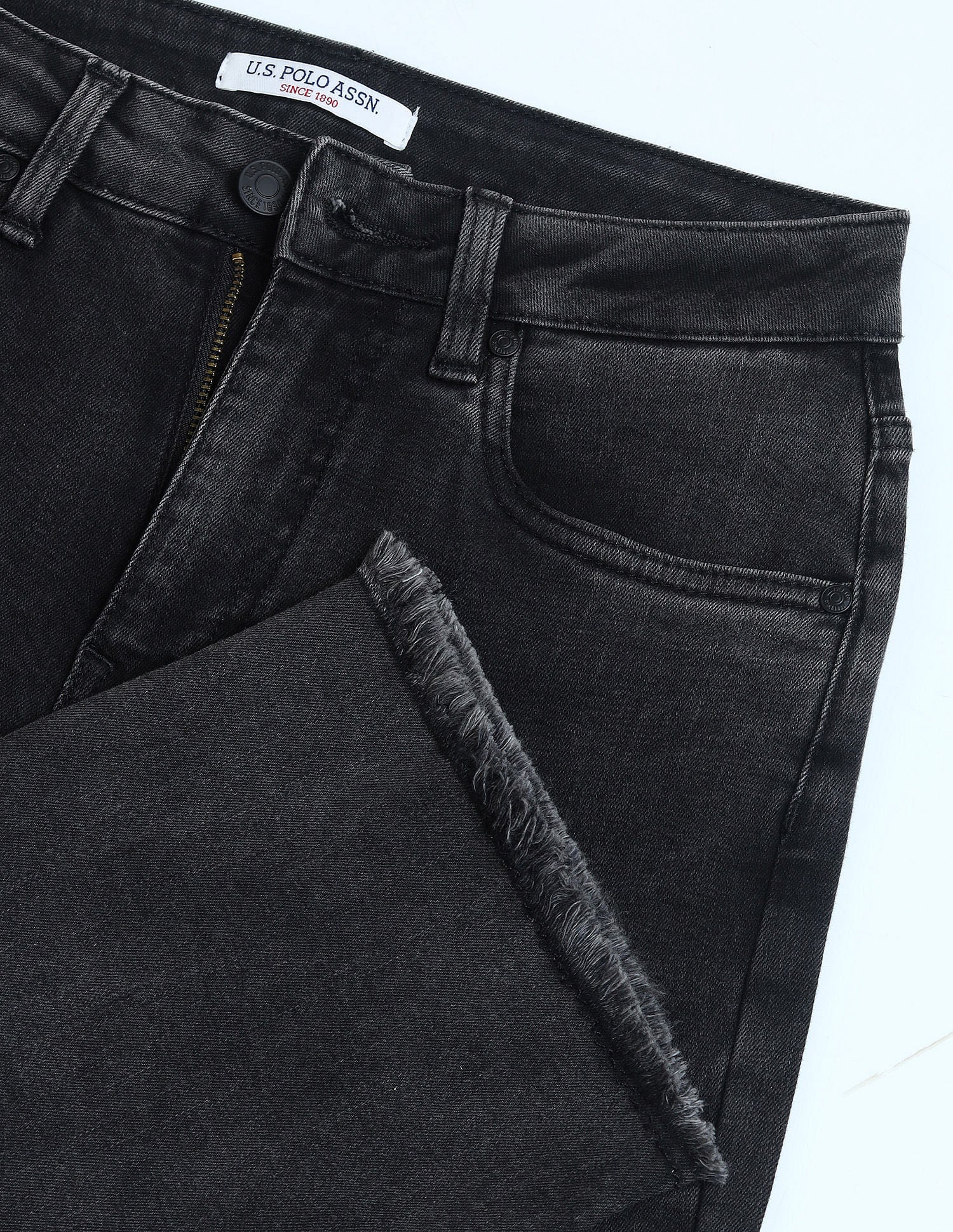 High Rise Straight Fit Jeans Dark Grey - U.S. Polo Assn. India | Large