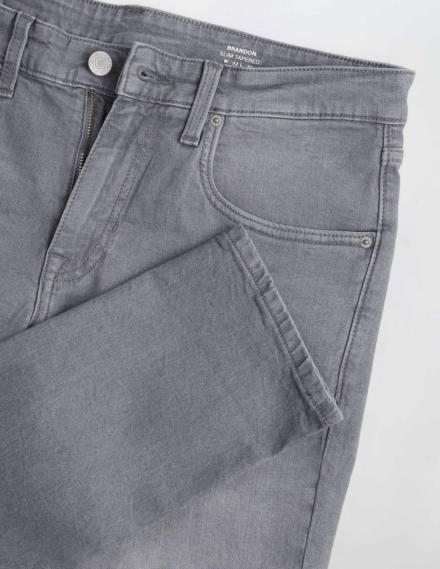 Brandon Slim Tapered Fit Stone Washed Jeans Grey - U.S. POLO ASSN. | Large