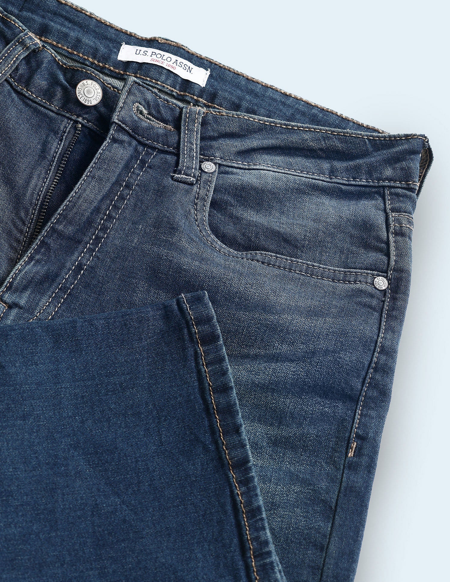 Wide Leg Fit Blue Jeans Blue - U.S. POLO ASSN. | Large