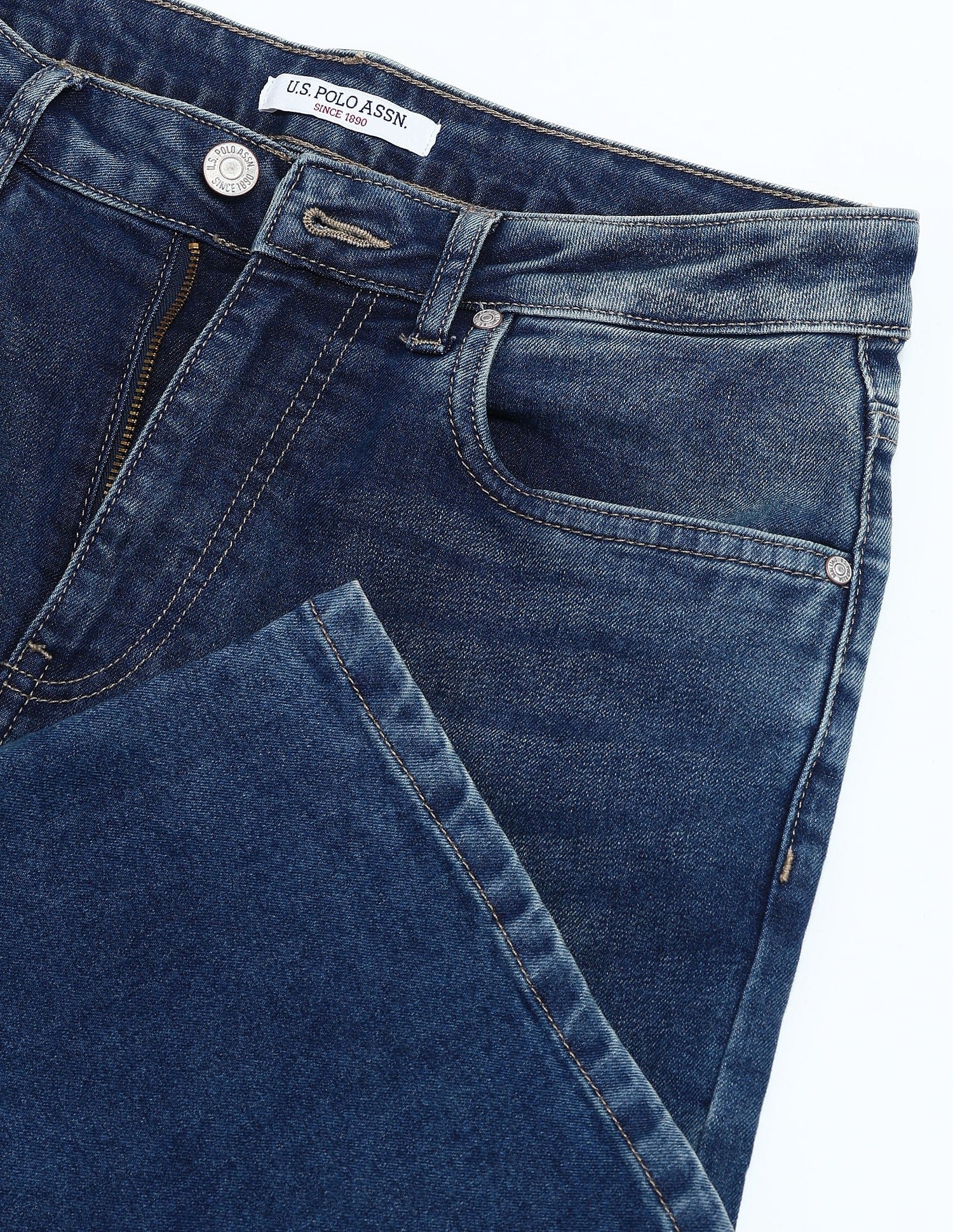 High Rise Wideleg Stretchable Jeans Blue - U.S. POLO ASSN. | Large