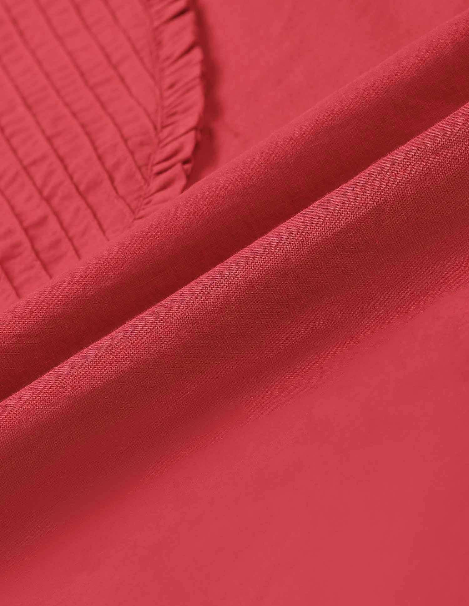 Gathered Yoke Relaxed Fit Top Red - U.S. POLO ASSN. | Large