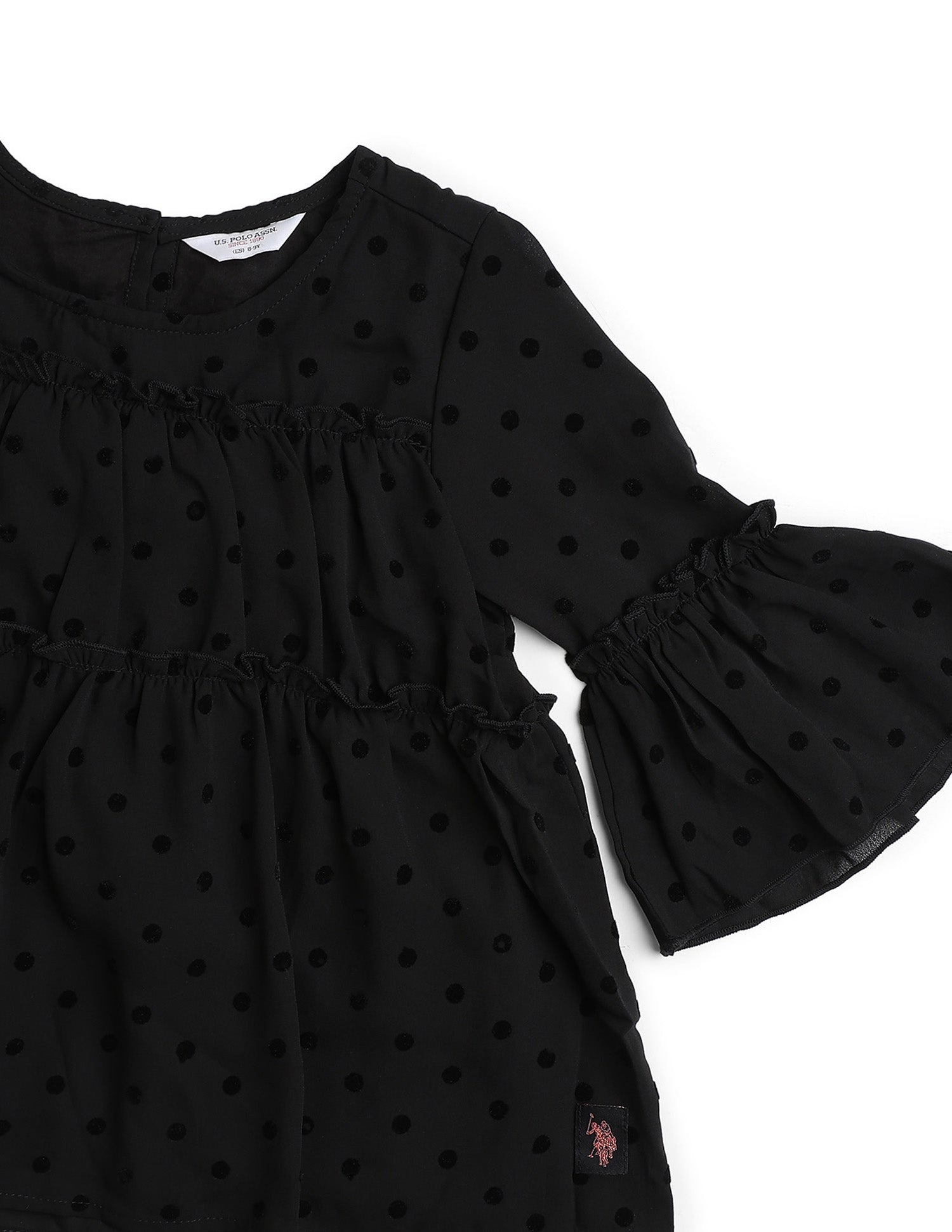 Polka Dot Tiered Top Black - U.S. POLO ASSN. | Large