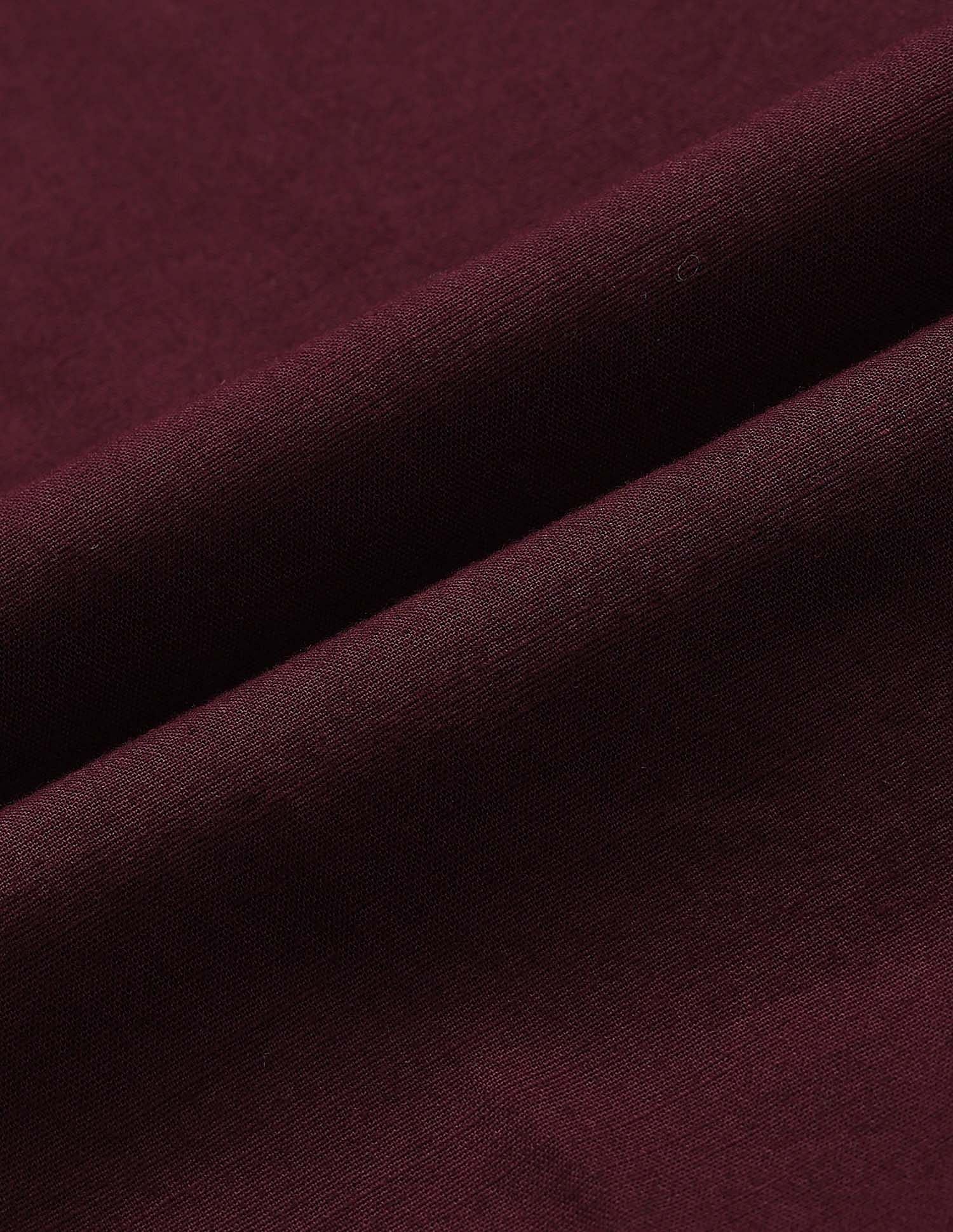 Solid Slub Mandarin Collar Shirt Wine - U.S. Polo Assn. India | Large