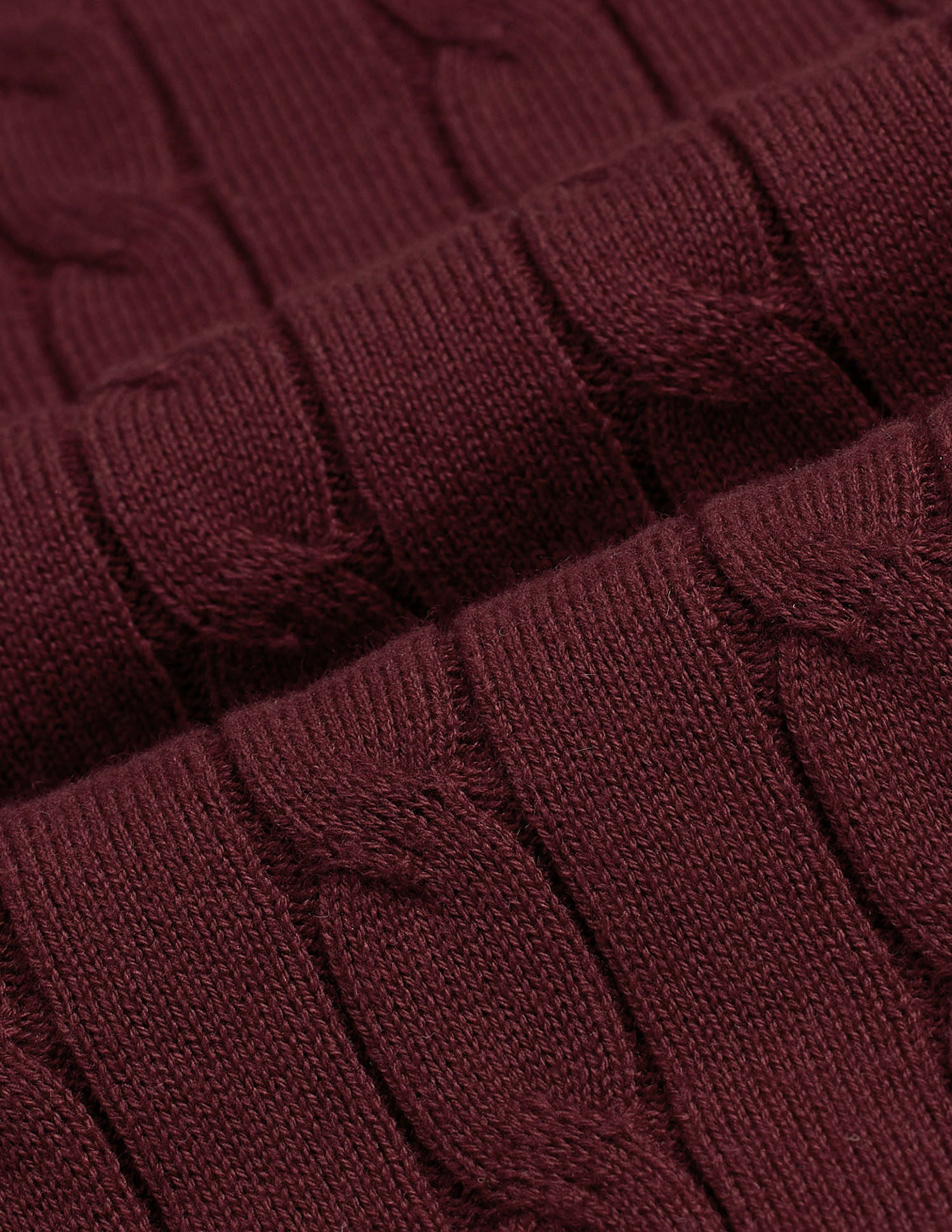 High Neck Cable Knit Sweater Wine - U.S. Polo Assn. India | Large