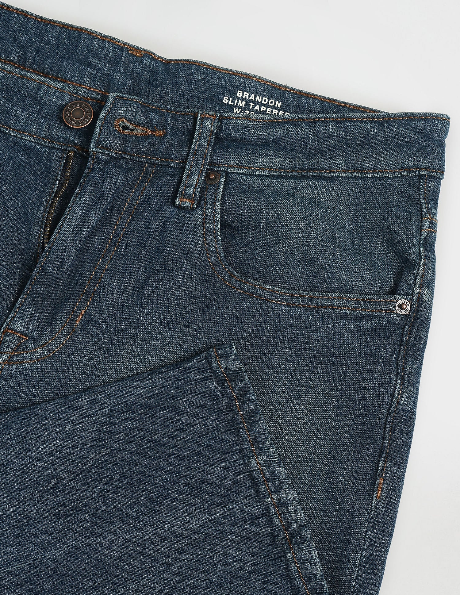 Brandon Slim Tapered Fit Blue Jeans Blue - U.S. POLO ASSN. | Large