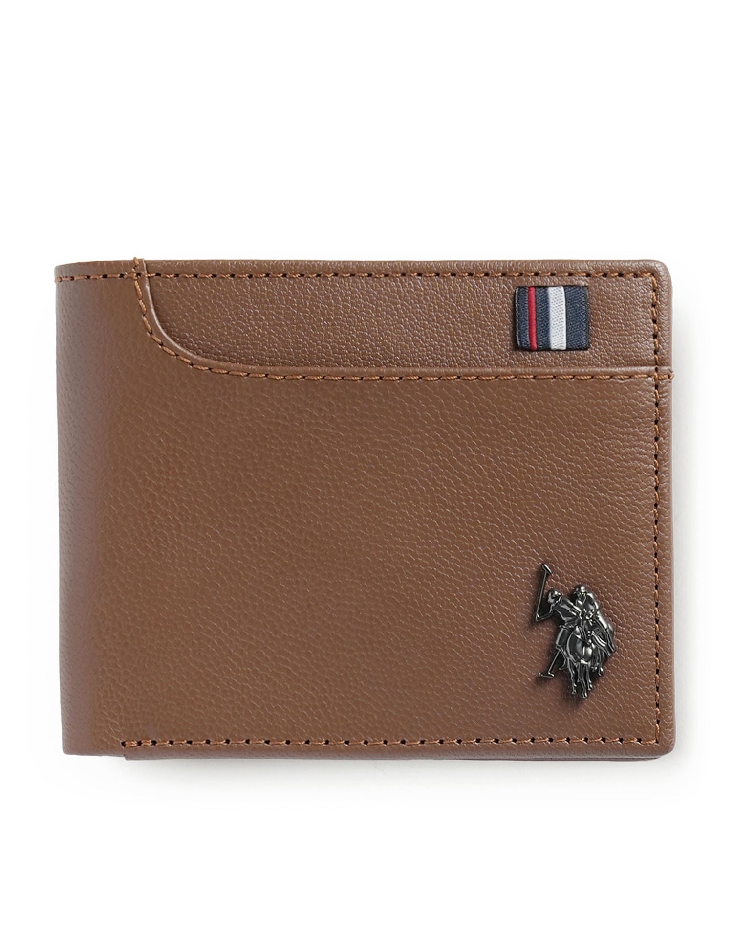 Bi-Fold Textured Wallet Dark Brown - U.S. Polo Assn. India | Large
