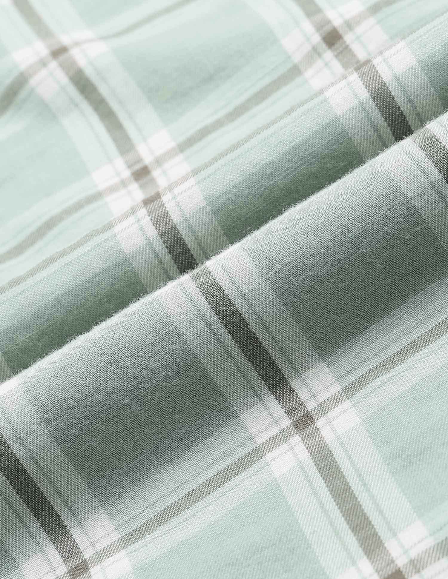 Tartan Checked Pure Cotton Shirt Light Green - U.S. Polo Assn. India | Large