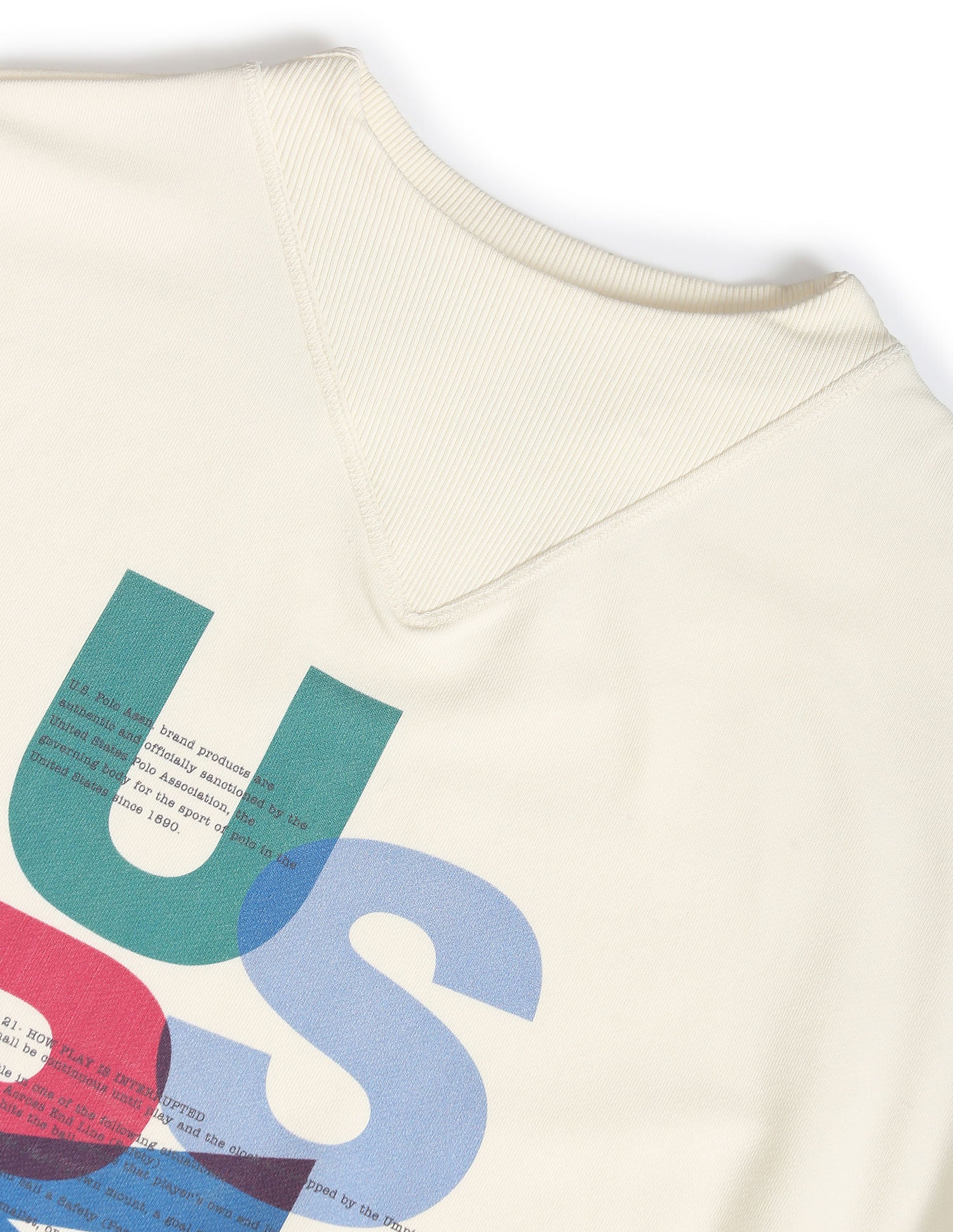 Mock Neck Brand Print Sweatshirt White - U.S. POLO ASSN. | Large