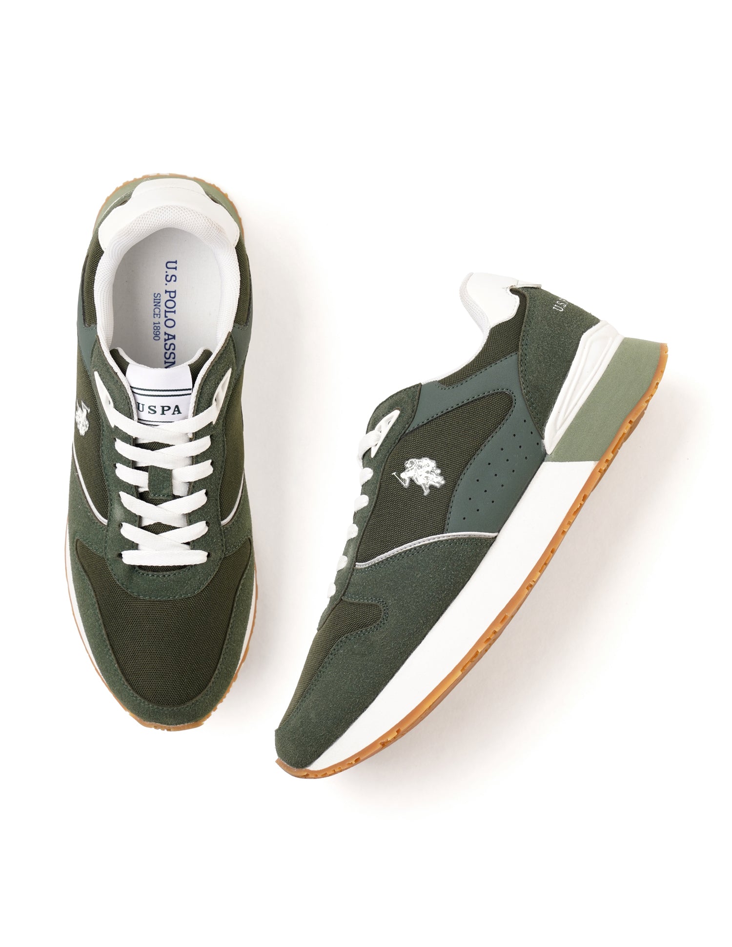 Men Aspen Green Retro Joggers Sneakers Green - U.S. Polo Assn. India | Large