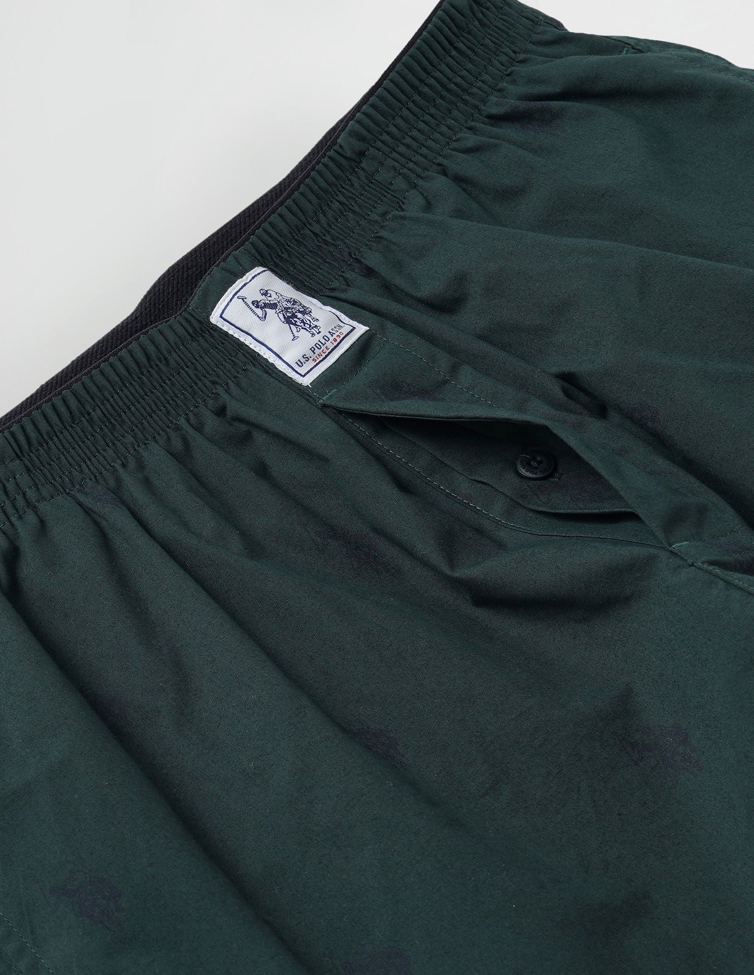 Signature Logo Pure Cotton I021 Boxers - Pack Of 1 Dark Green - U.S. POLO ASSN. | Large
