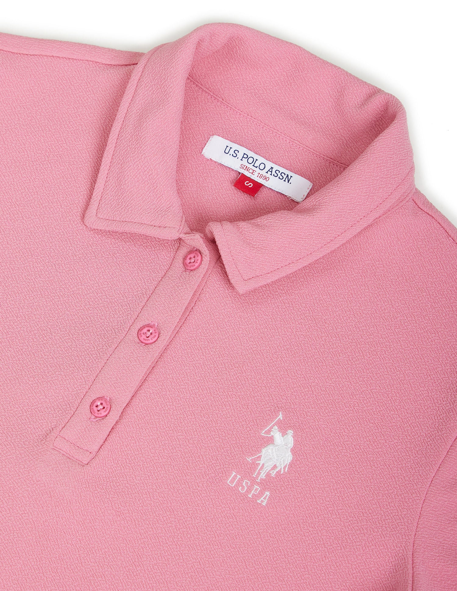 Textured Slim Polo Shirt Pink - U.S. POLO ASSN. | Large
