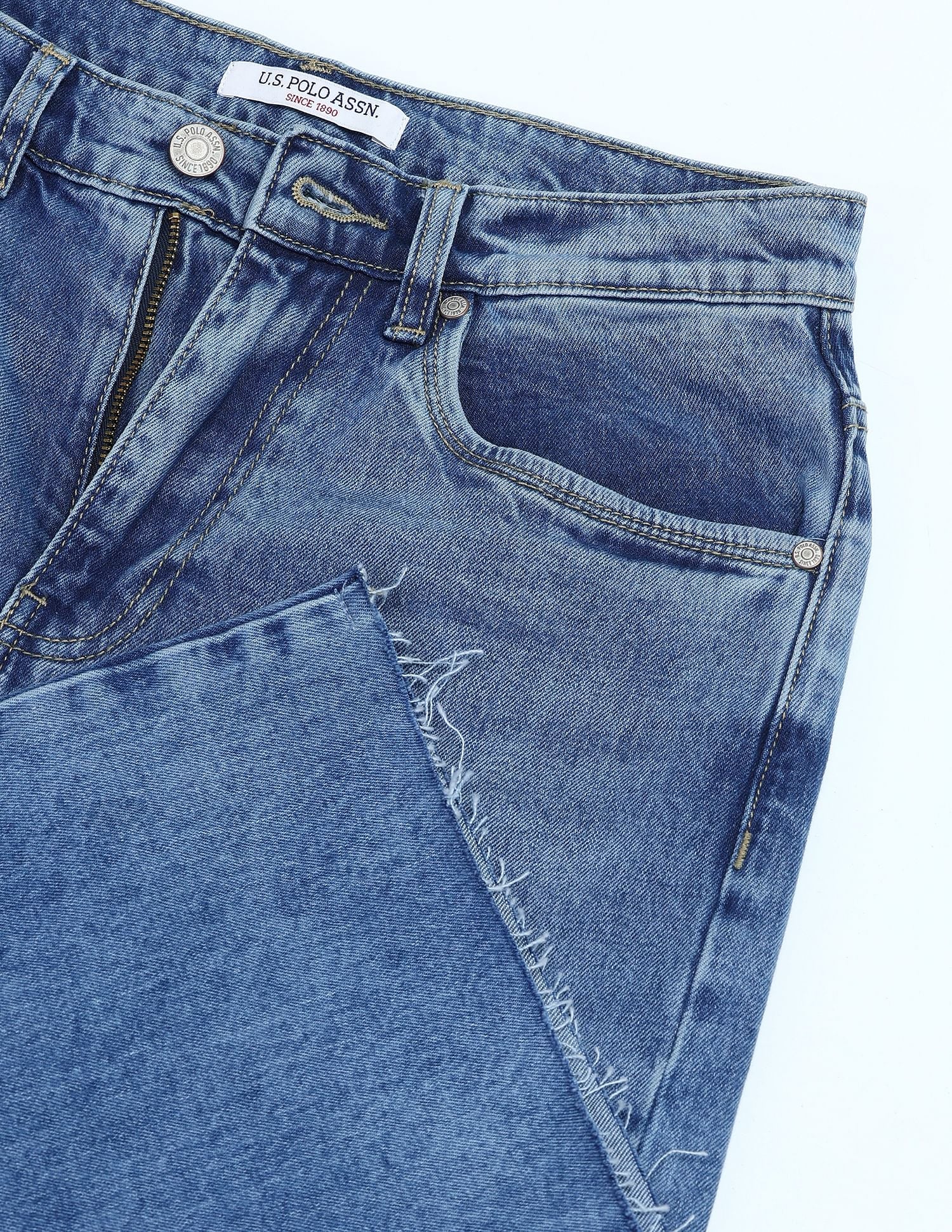 High Rise Wideleg Jeans Blue - U.S. POLO ASSN. | Large